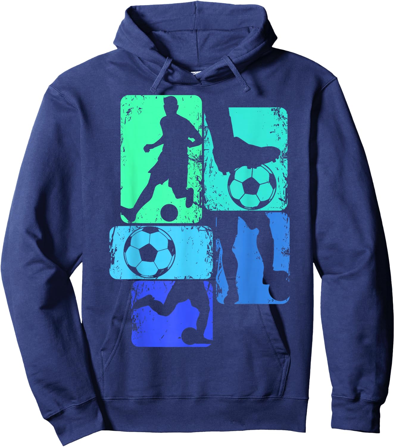 Football Player Boys Kids , black Hoodie - Hoodie | Navy