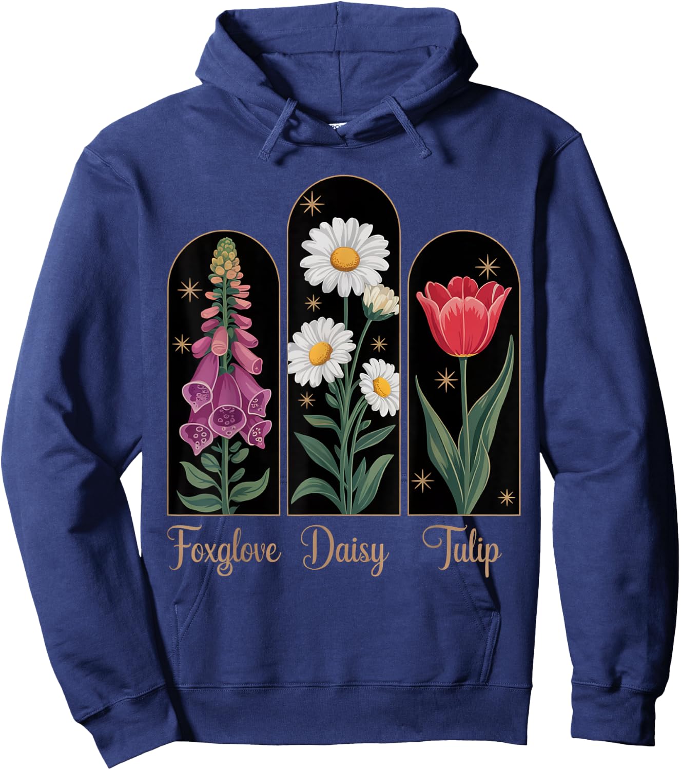 Stem Floral Trio Vintage Hoodie - Hoodie | Navy