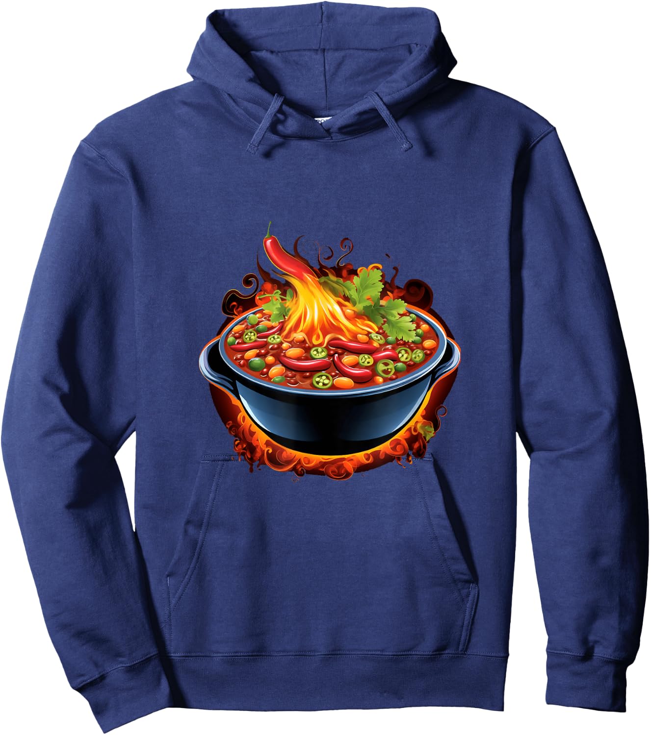 Chili Pepper Steaming Chili Bowl Spicy Pepper Hoodie - Hoodie | Navy