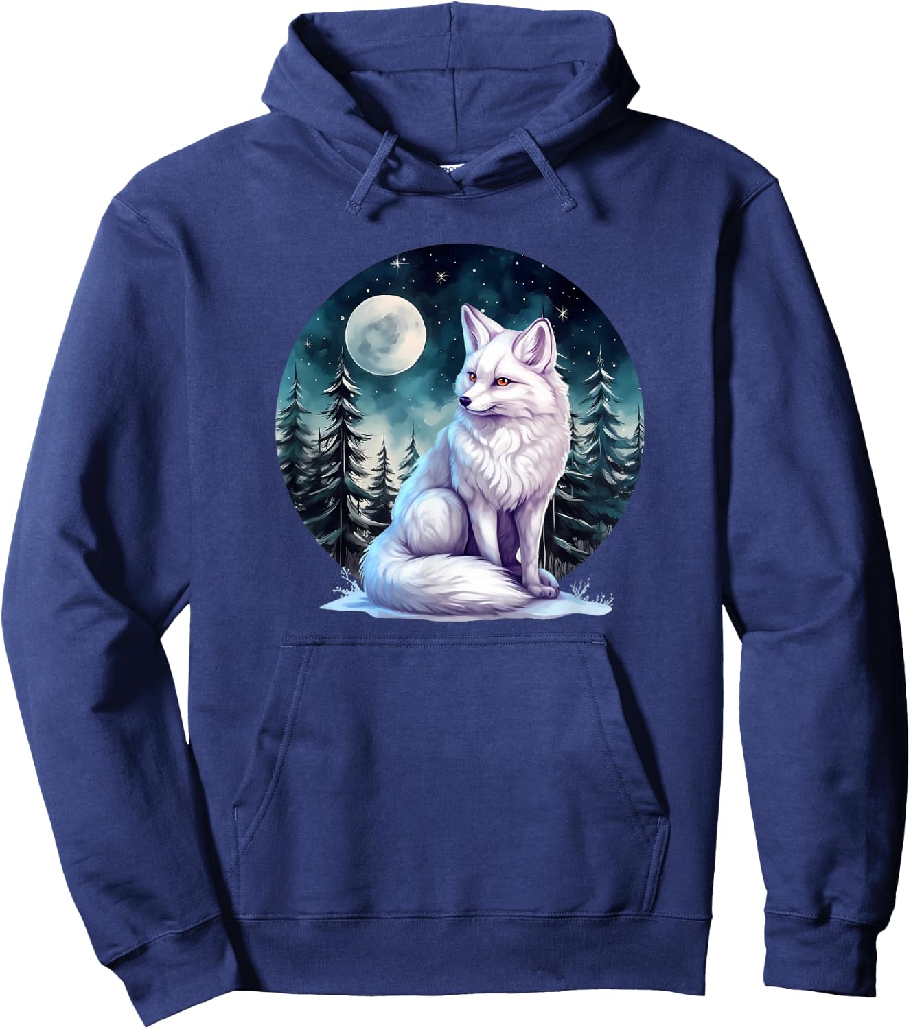 Cute Winter Snow White Arctic Fox Lover Hoodie - Hoodie | Navy
