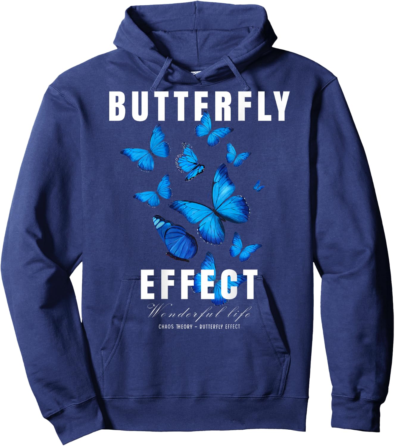 Butterfly Effect BACKPRINT Techno Festival Tekk Hoodie - Hoodie | Navy