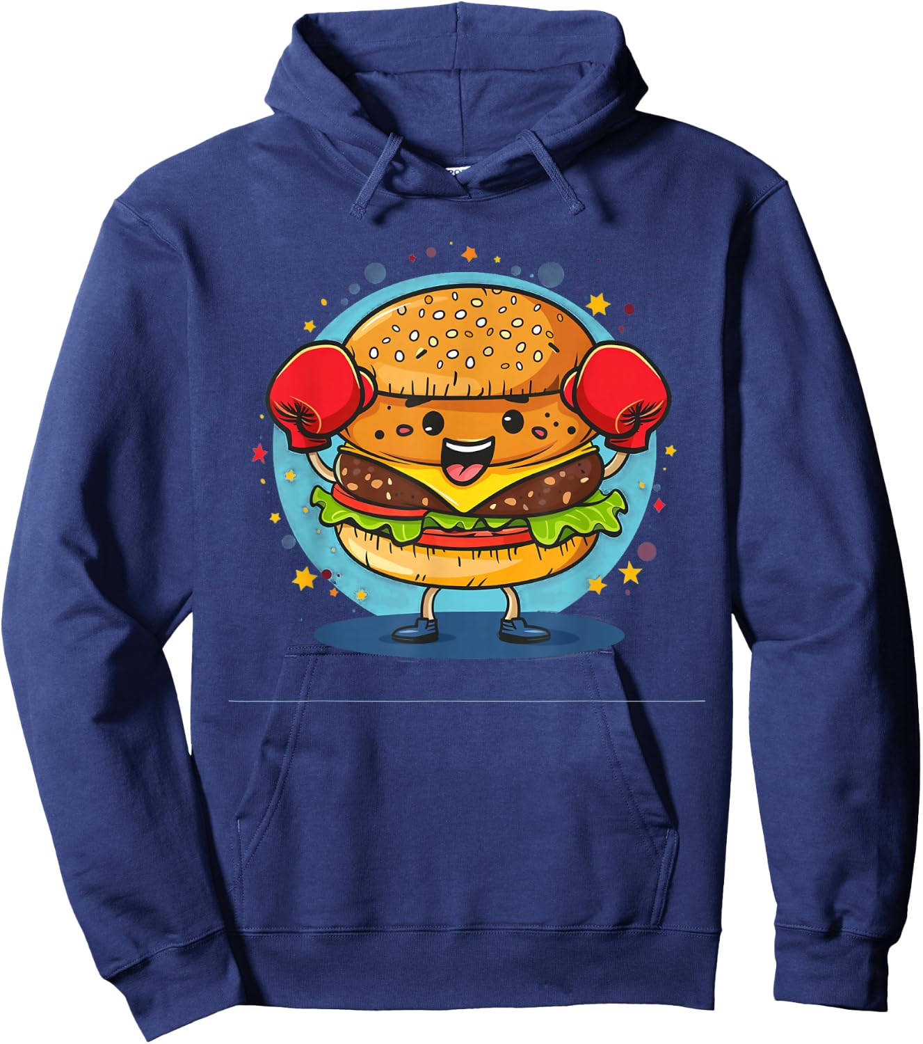Smash Burger Costume with Funny Boxing Gloves Hoodie - Hoodie | Navy