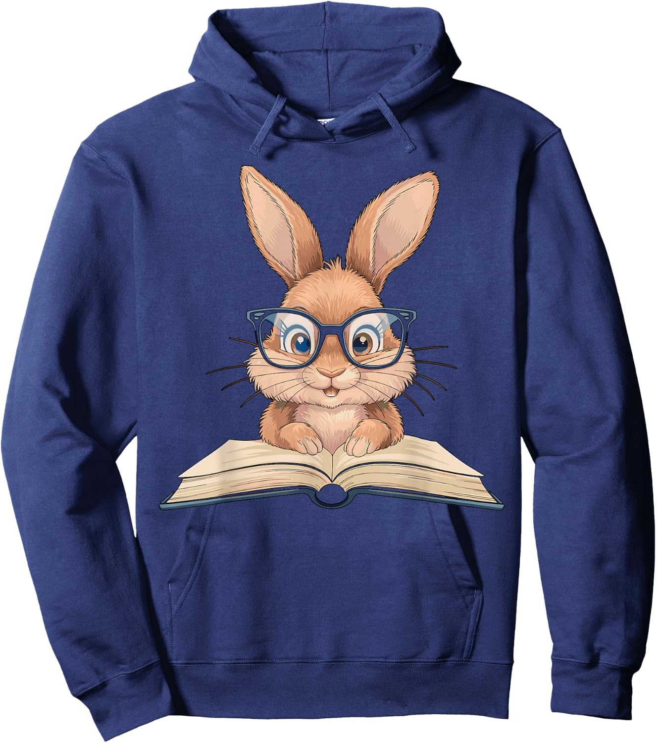 Rabbing reading a Book Bunny Bookworm Hoodie - Hoodie | Navy