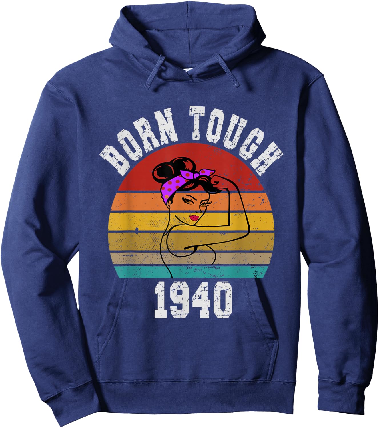 Vintage Tough Woman Born in 1940 Hoodie - Hoodie | Navy