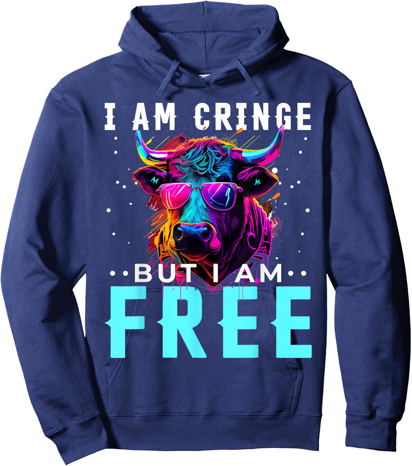 I am Cringe But I am Free Shirt Funny Cow Cow Hoodie - Hoodie | Navy