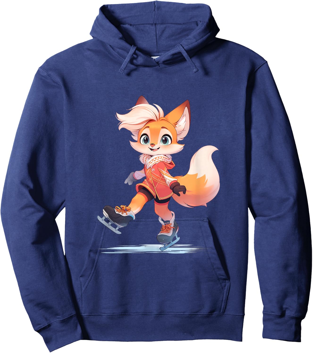 Fox Figure Skating Figure Skating Ice Skates Hoodie - Hoodie | Navy