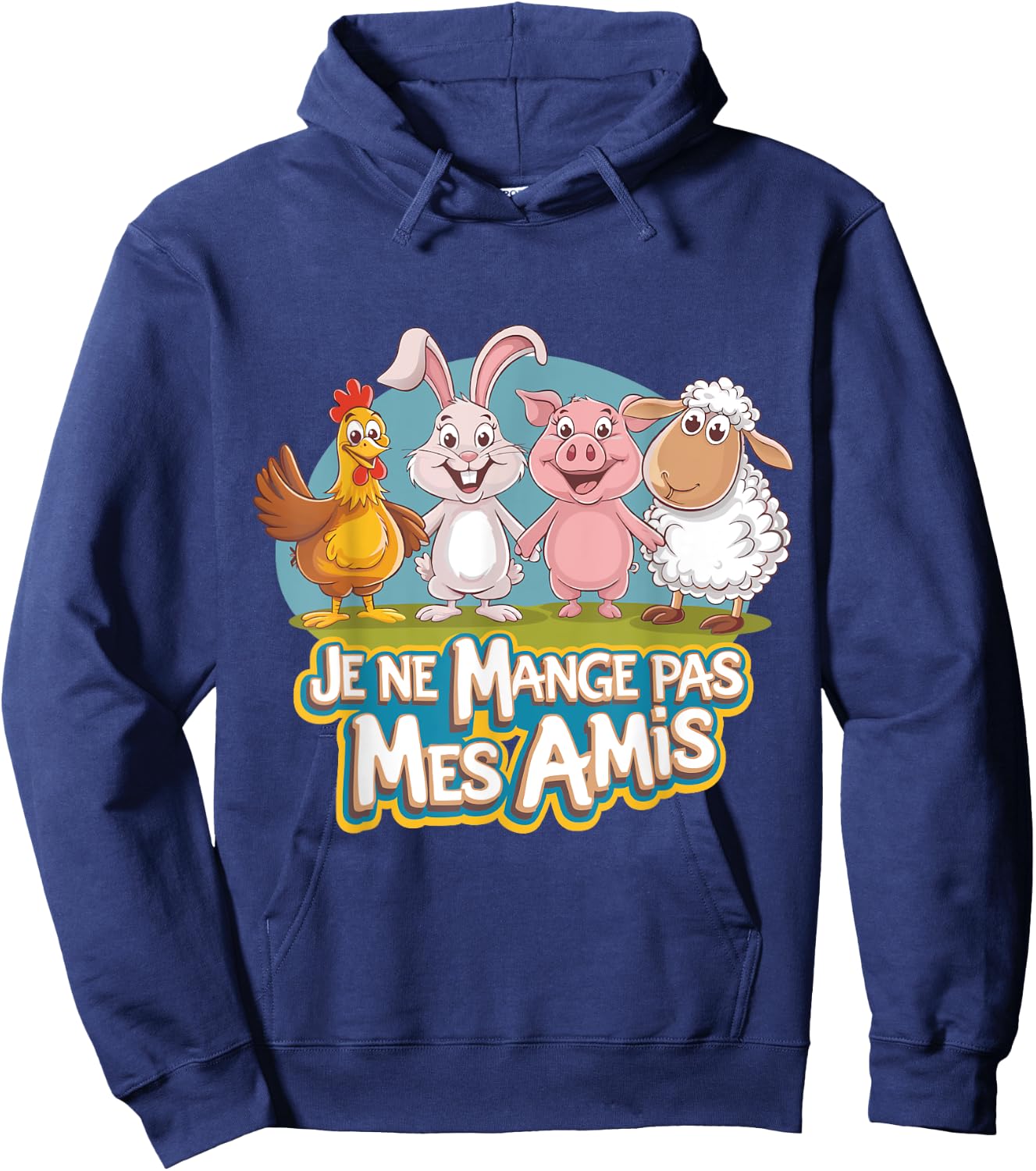 Vegan Gift Je Ne Eat Pas Mes Amis Animal Friend Hoodie - Hoodie | Navy