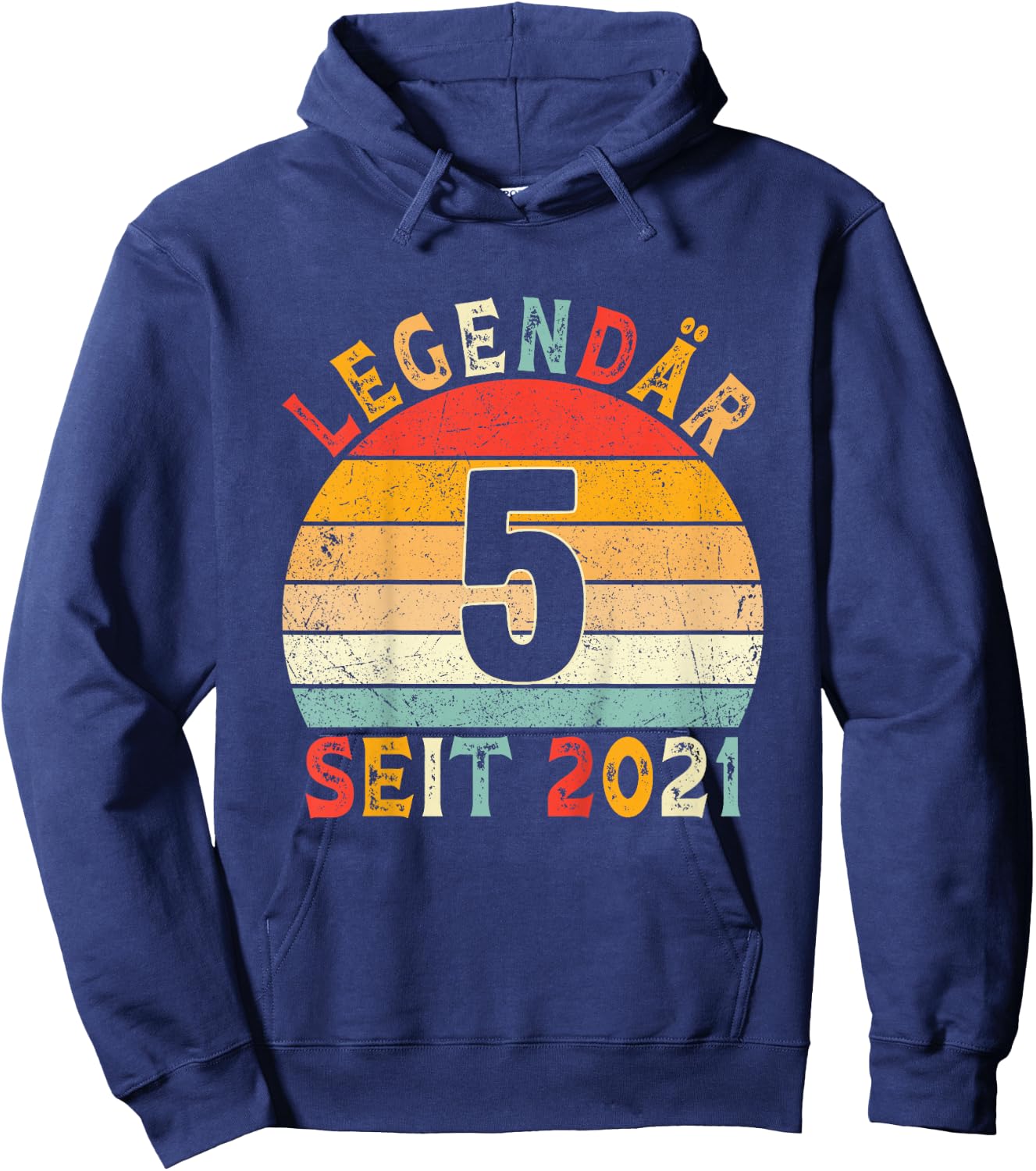 5. Geburtstag Legendär Seit 2021 Vintage Design Hoodie - Hoodie | Navy