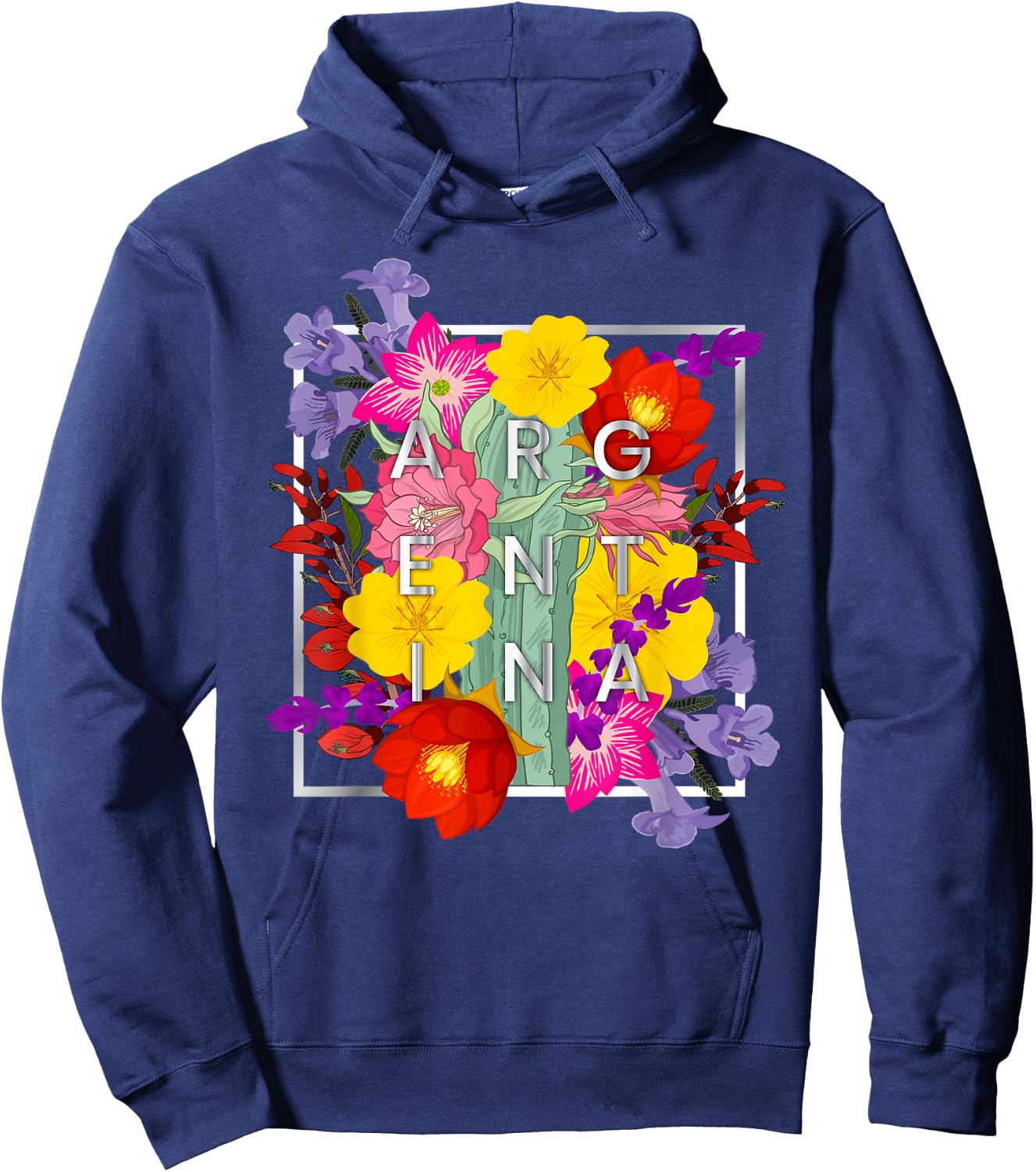 Flowers of Argentine Word Art - Argentine Pride Hoodie - Hoodie | Navy