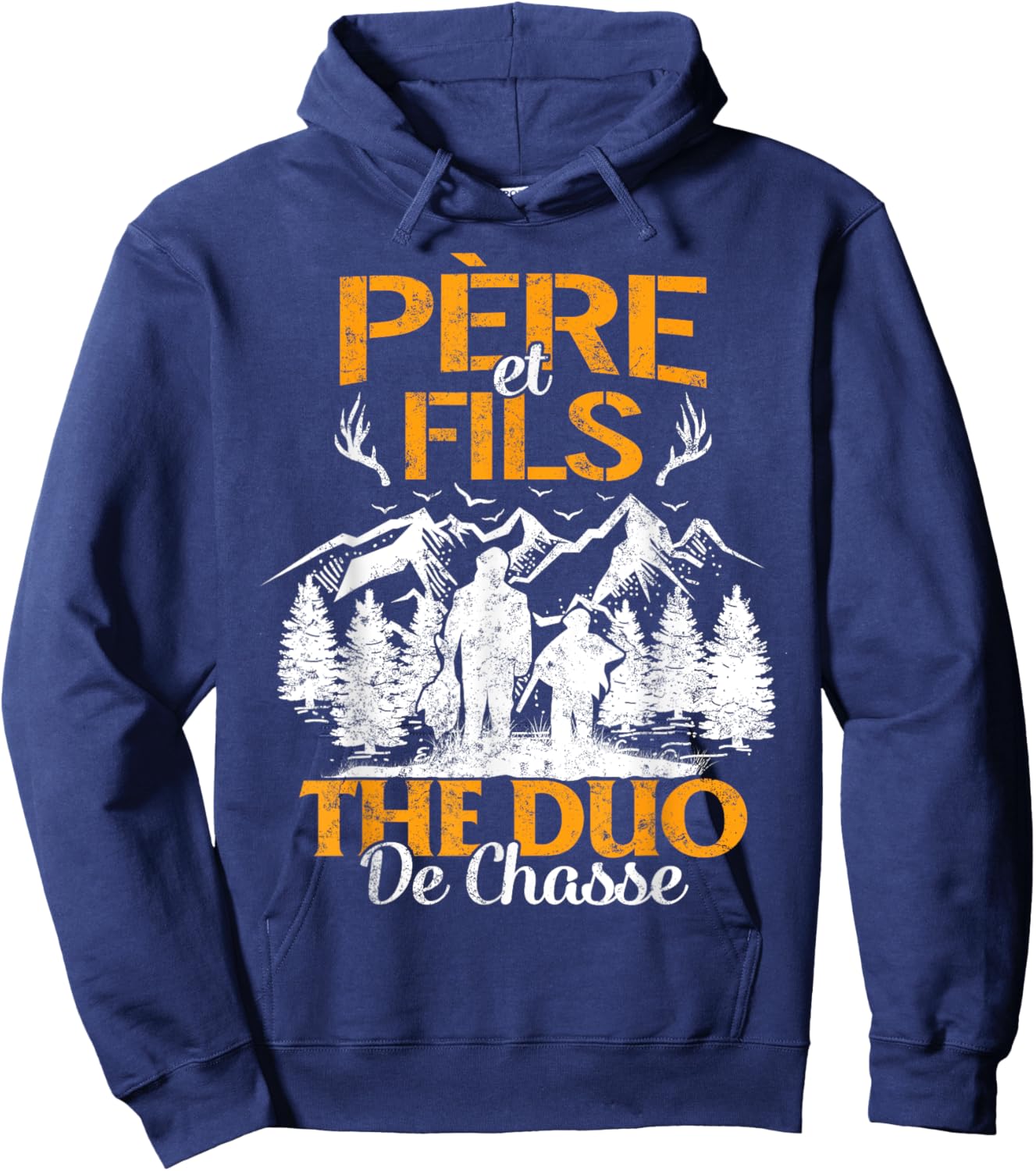 Father & Son The Hunting Duo Fathers Party Hoodie - Hoodie | Navy