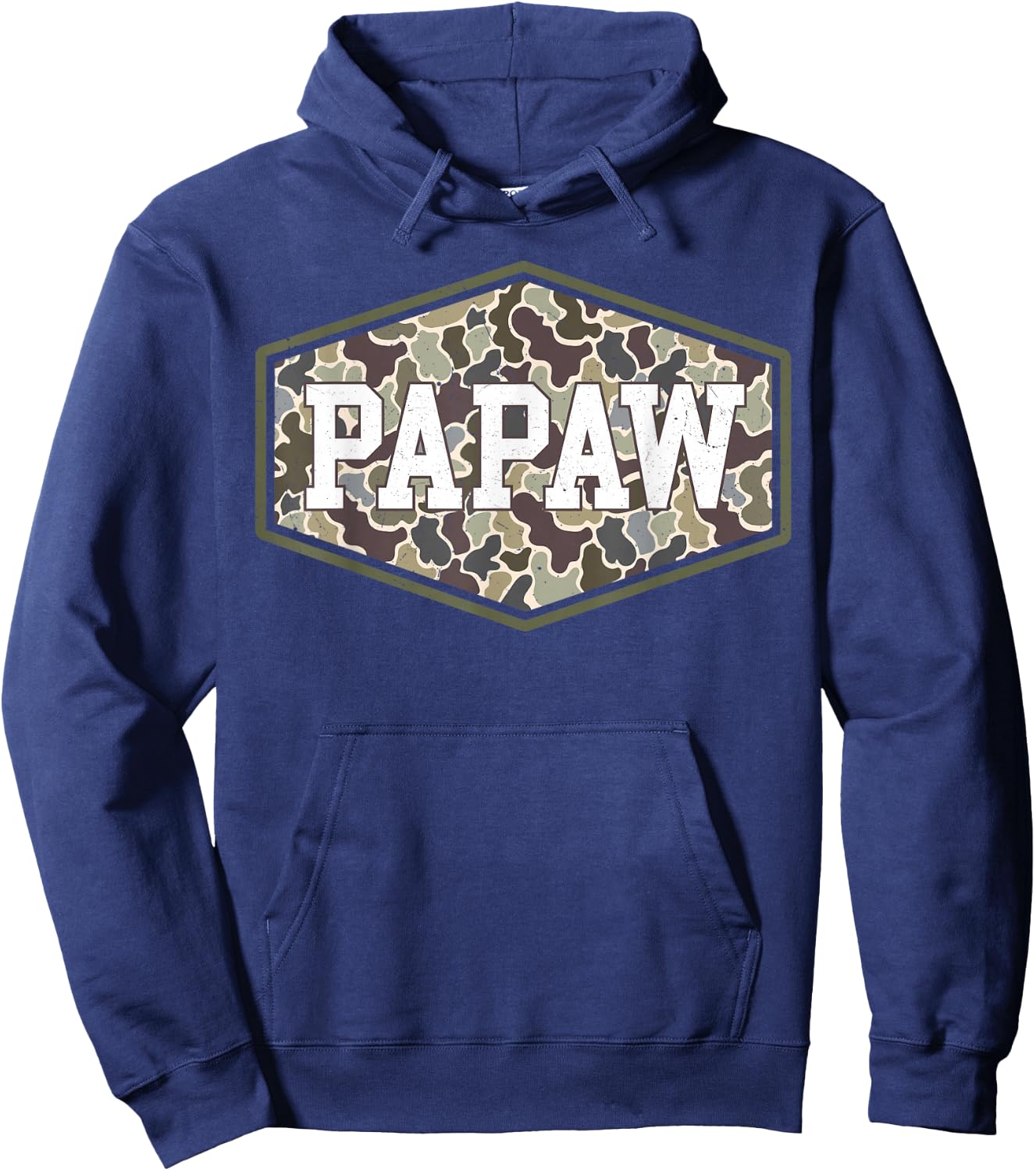 Papaw Camo Camouflage Father's Day Grandfather Hoodie - Hoodie | Navy