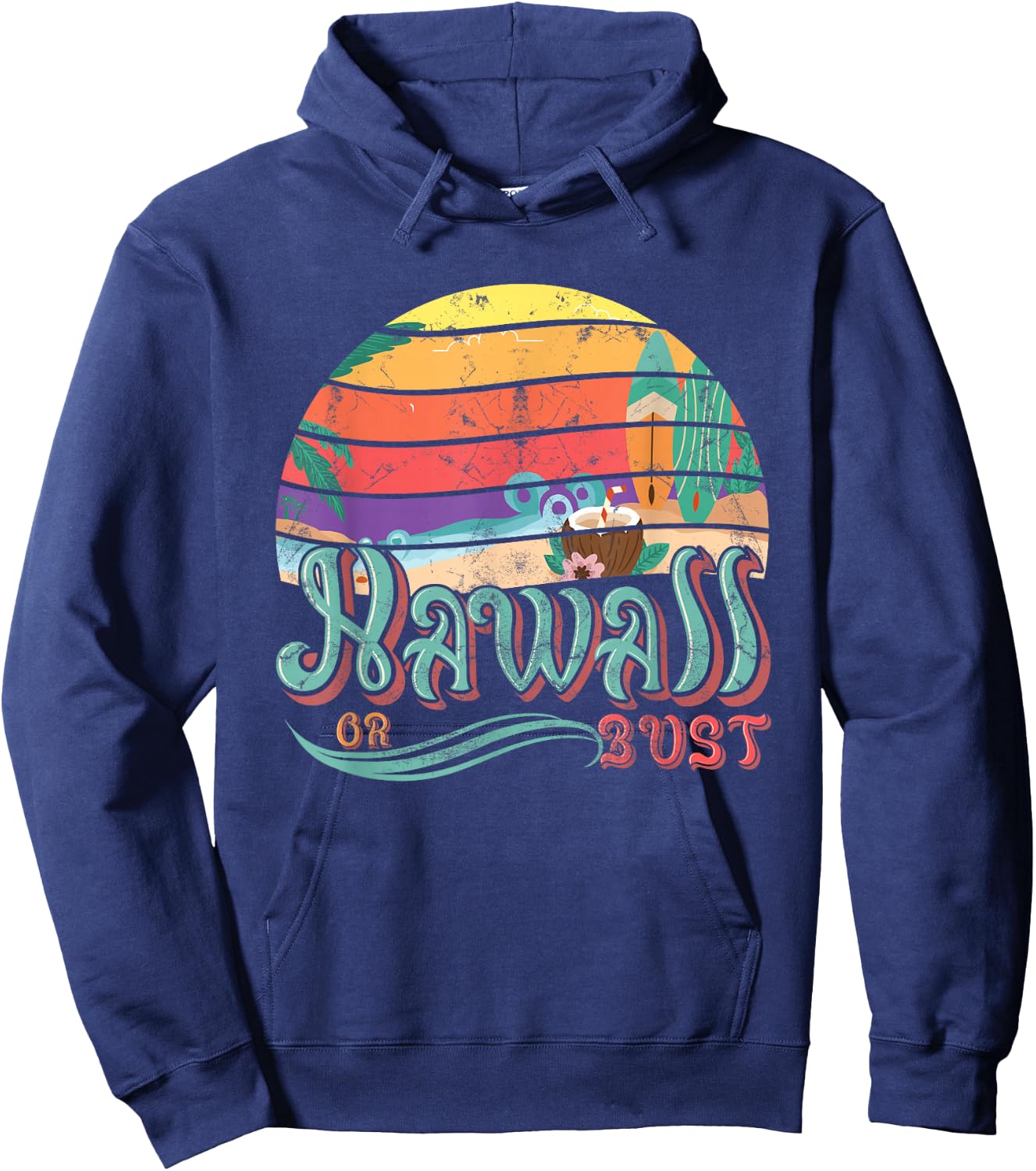 Hawaii Hawaiian Or Bust Family Summer Vacation Hoodie - Hoodie | Navy