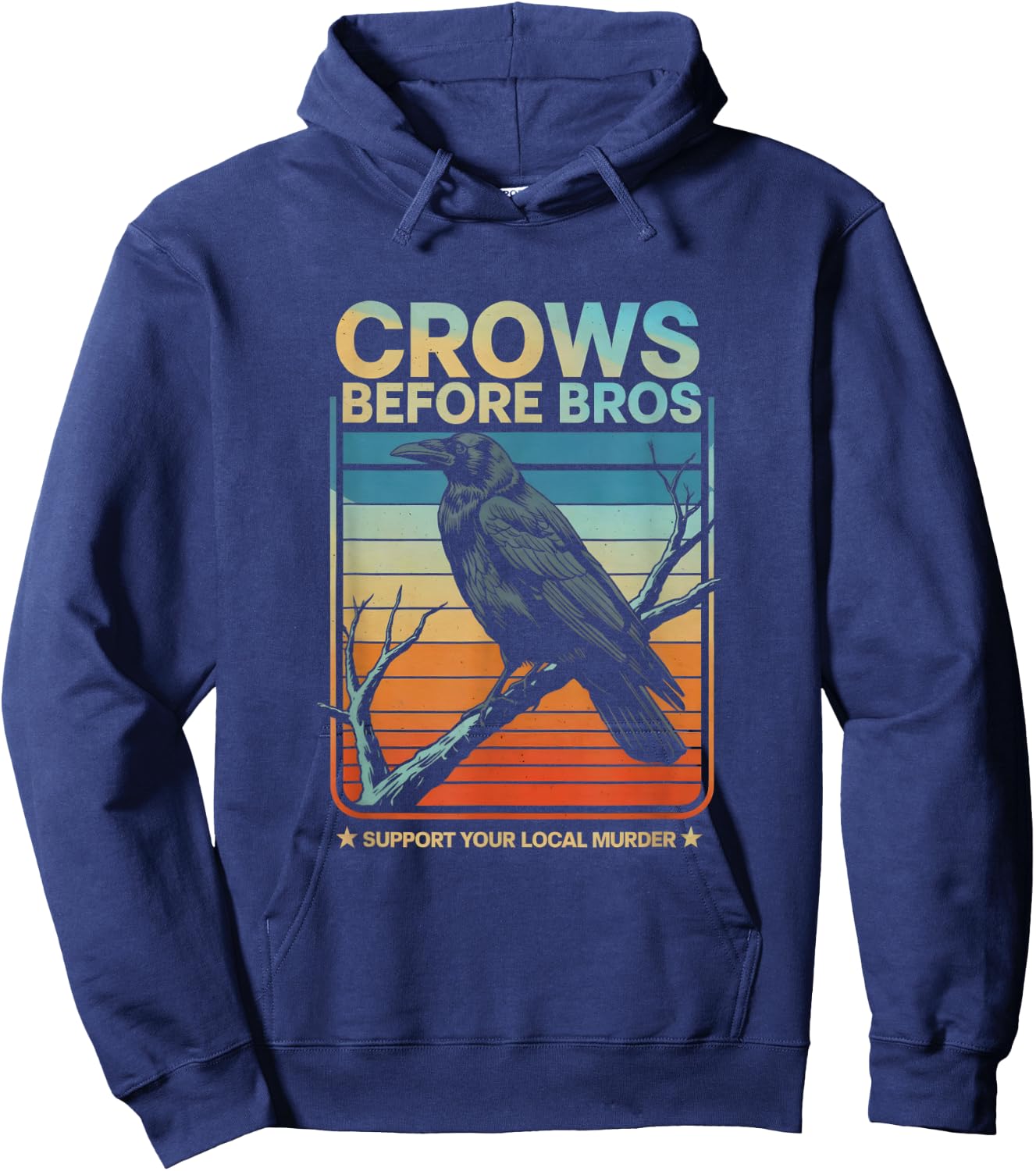 Crows Before Bros - Fun Crow Lover Design Hoodie - Hoodie | Navy