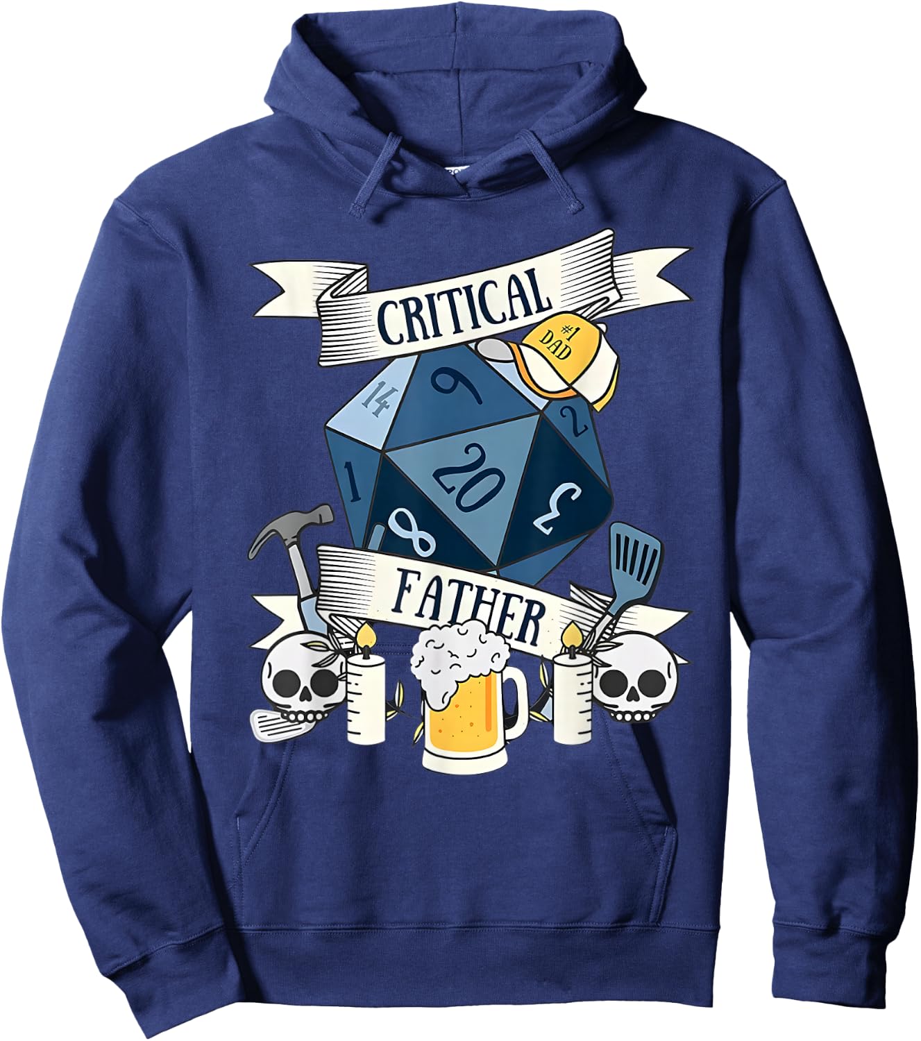 Critical Father RPG Gifts Father's Day Hoodie - Hoodie | Navy