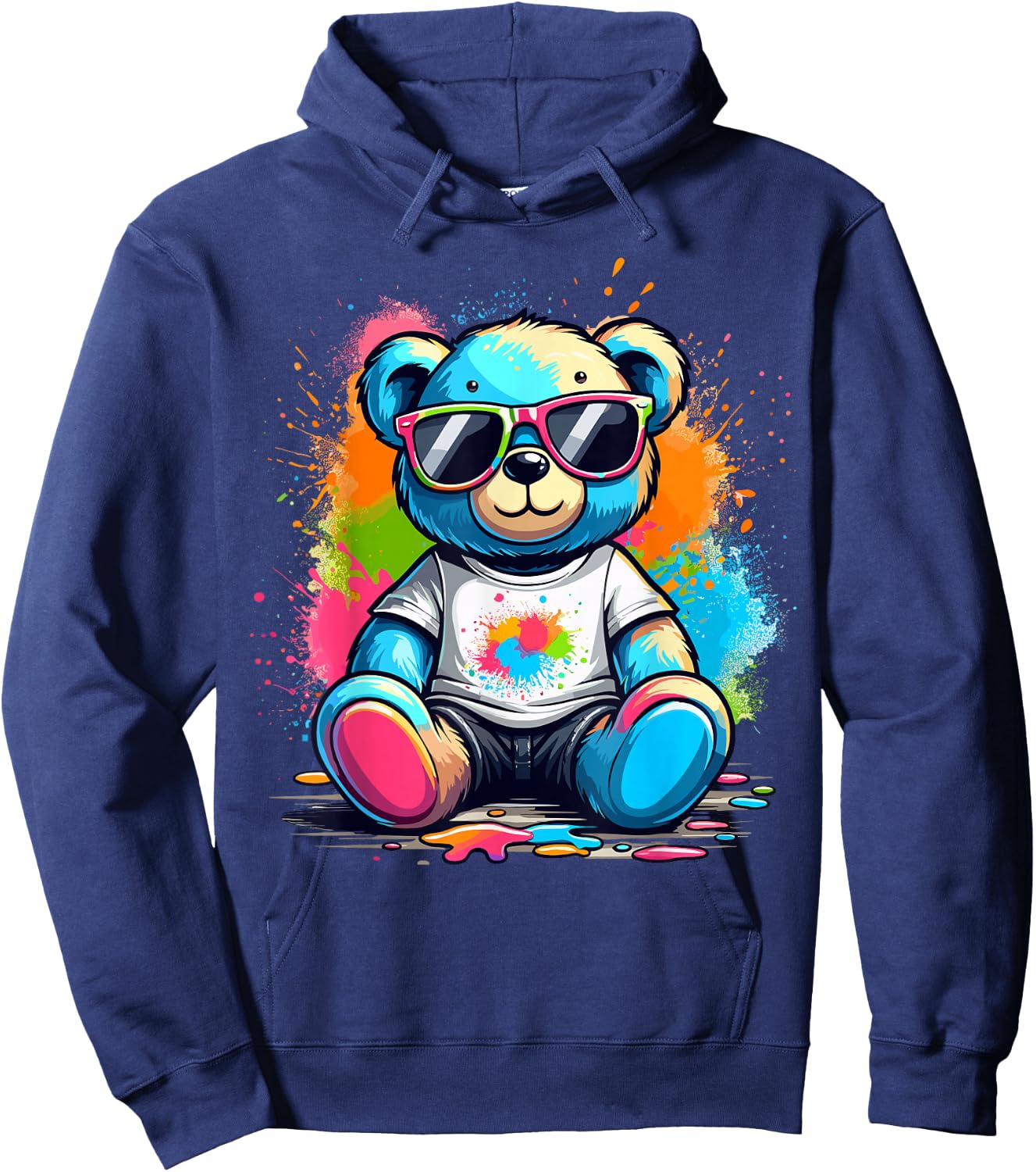 Colorful Teddy Bear Hoodie - Hoodie | Navy