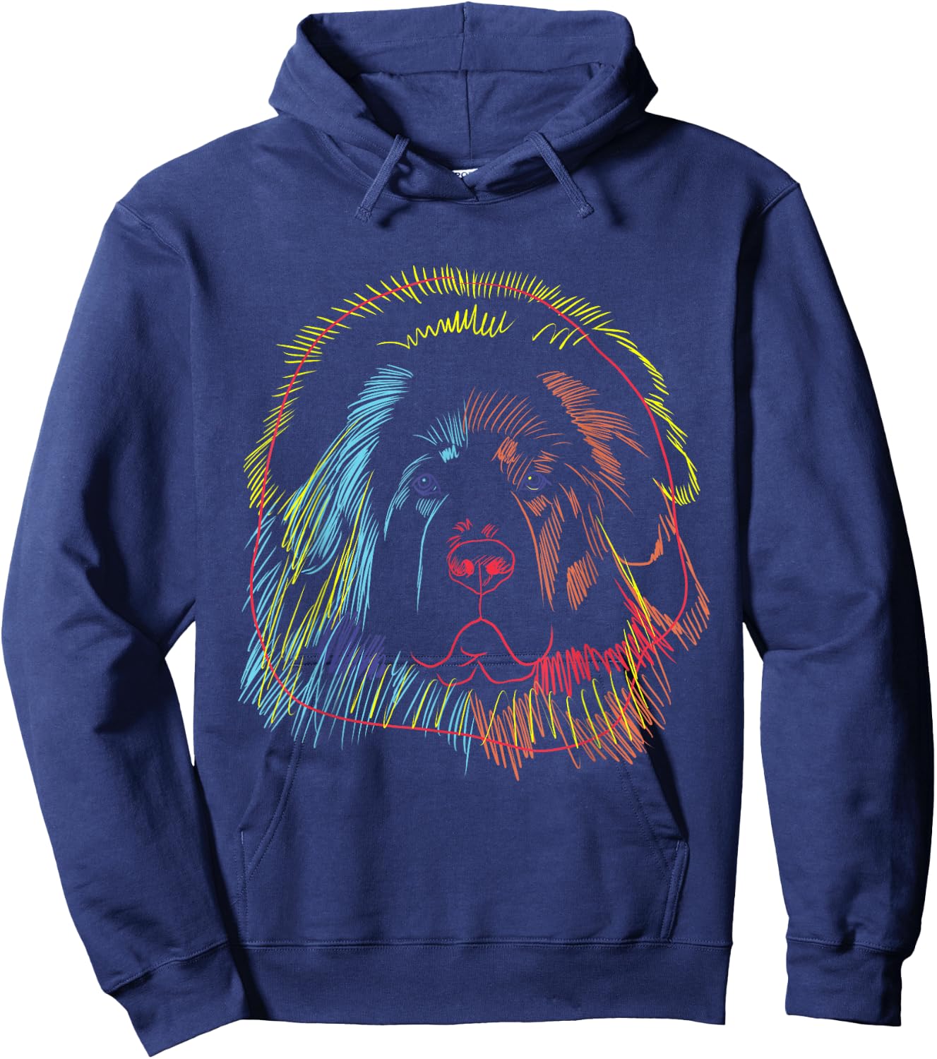 Colourful Tibetan Mastiff Dog Hoodie - Hoodie | Navy