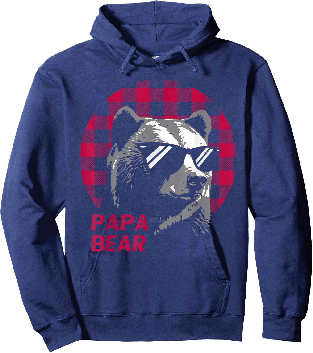Papa Bear Pajama Red Buffalo Plaid Hoodie - Hoodie | Navy