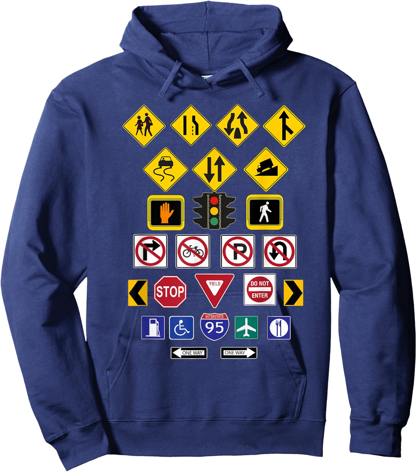 Road Signs Hoodie - Hoodie | Navy