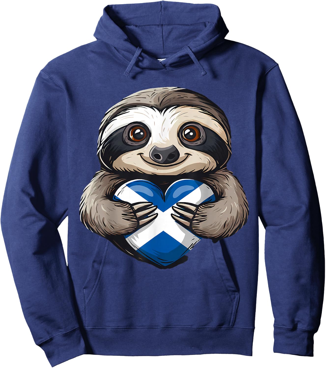 Scotland Roots Sloth Scottish Flag Hoodie - Hoodie | Navy