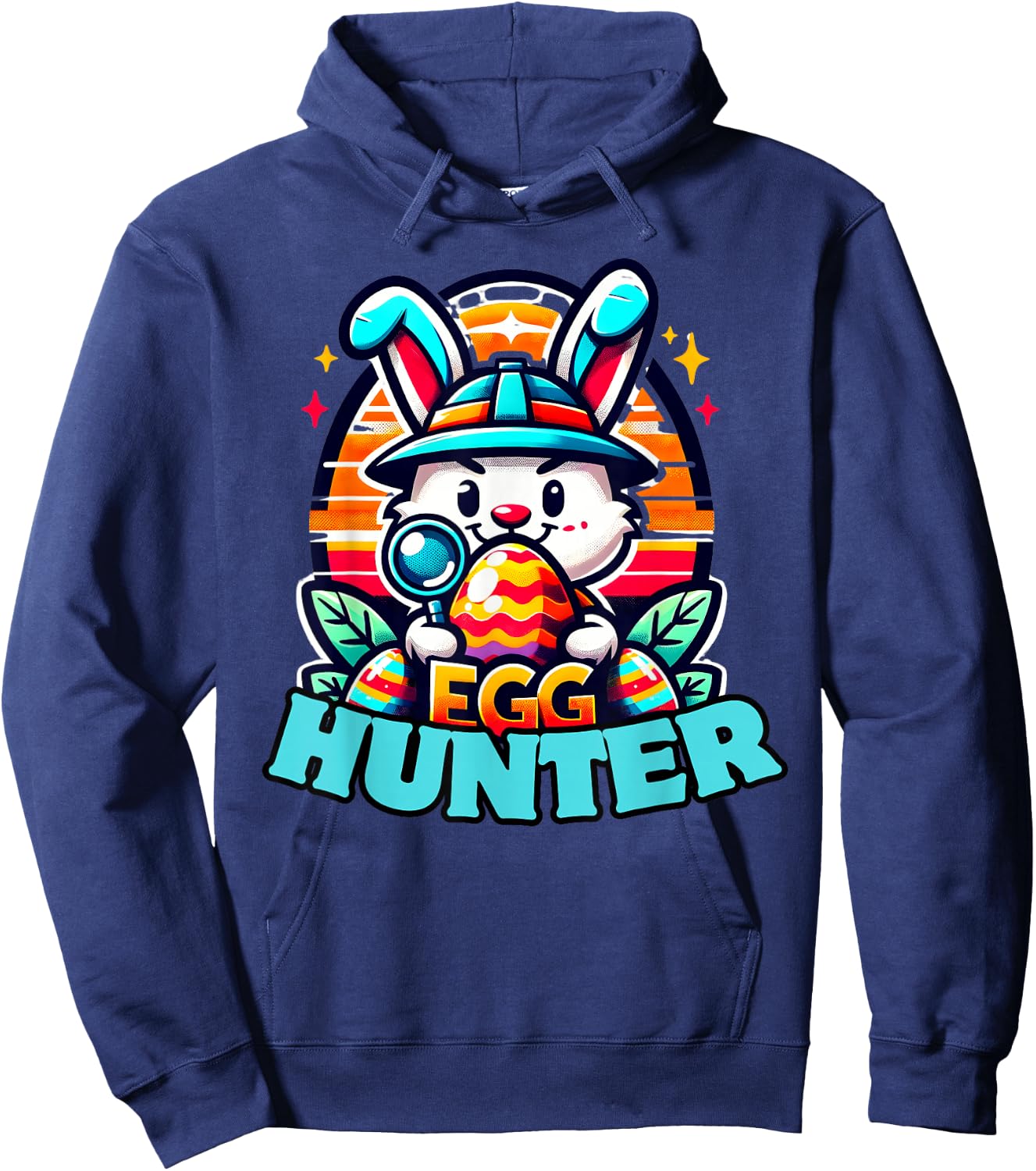 Egg Hunting Squad Graphic Easter Egg Hunt Hoodie - Hoodie | Navy