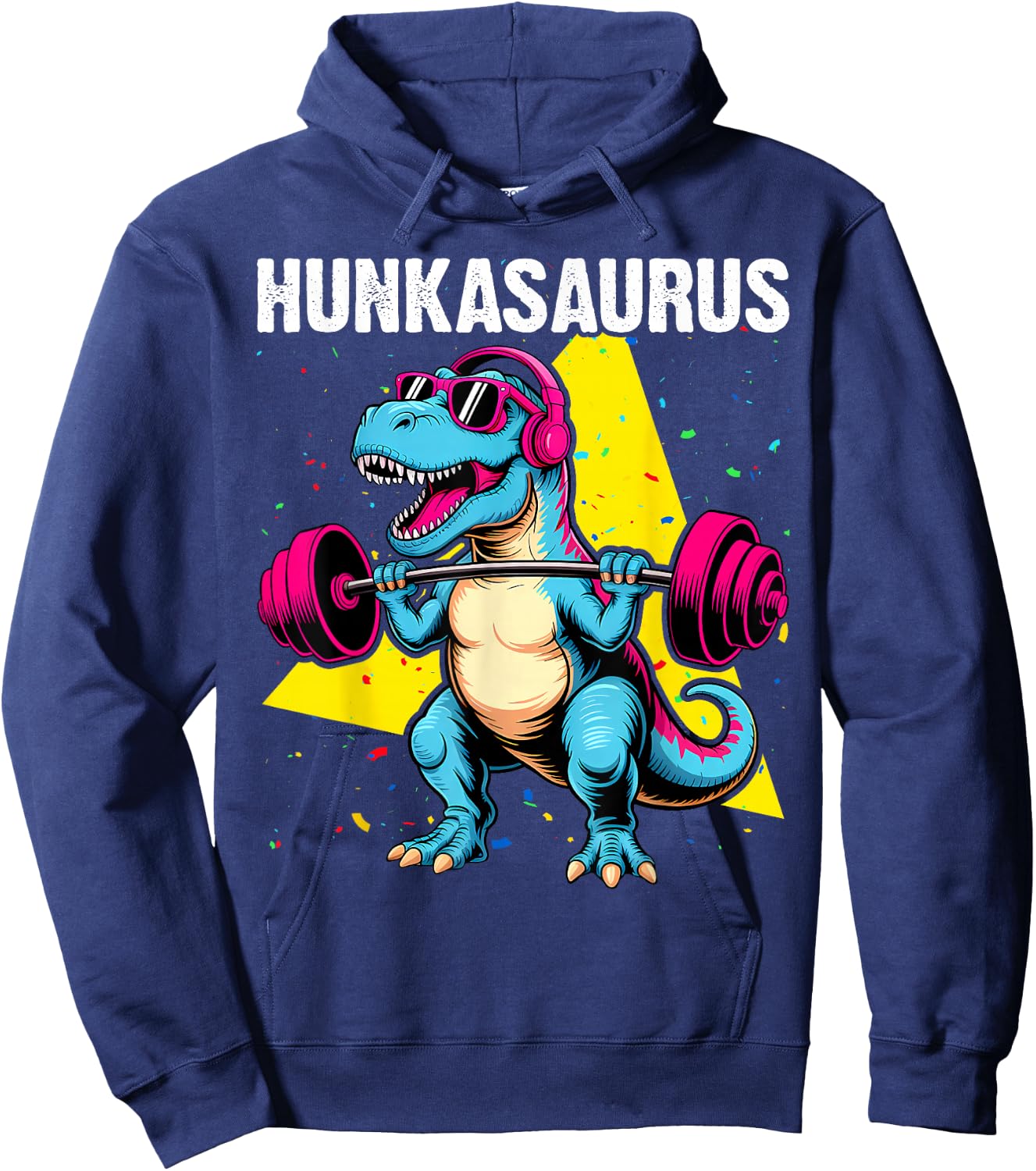 Hunkasaurus T rex Dinosaur Funny Gym & Workout Hoodie - Hoodie | Navy