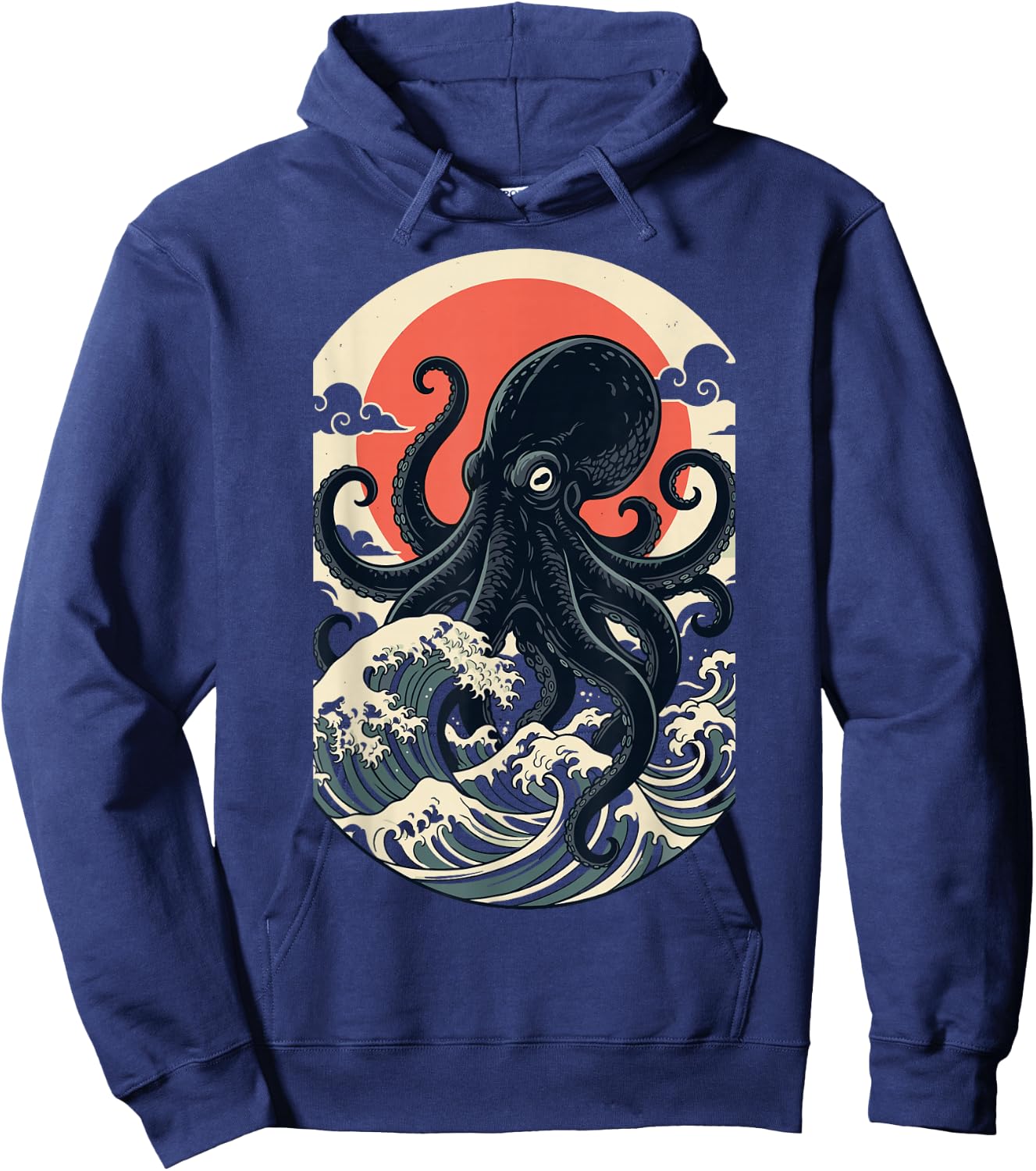 Giant Sea Creature Art Men Women Funny Octopus Hoodie - Hoodie | Navy