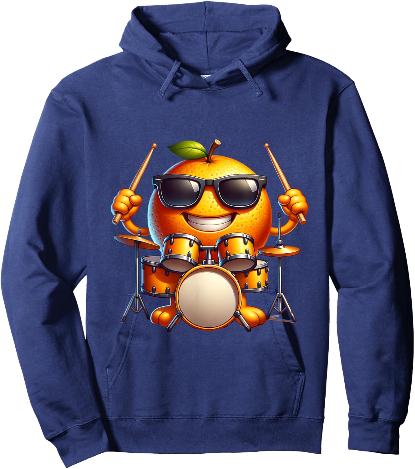 Drums Orange Fruit Rire Batterie Solaire Hoodie - Hoodie | Navy