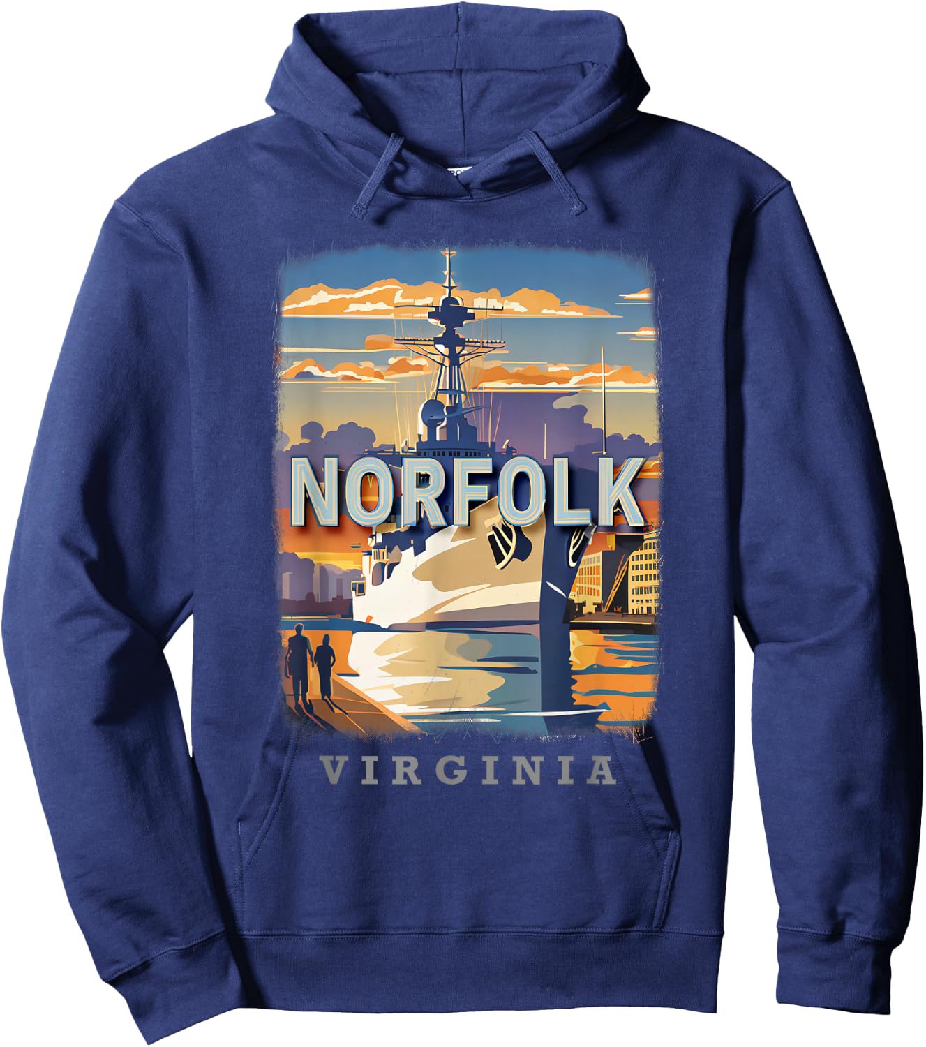 Norfolk Virginia VA Harbor Haven SD034 Hoodie - Hoodie | Navy