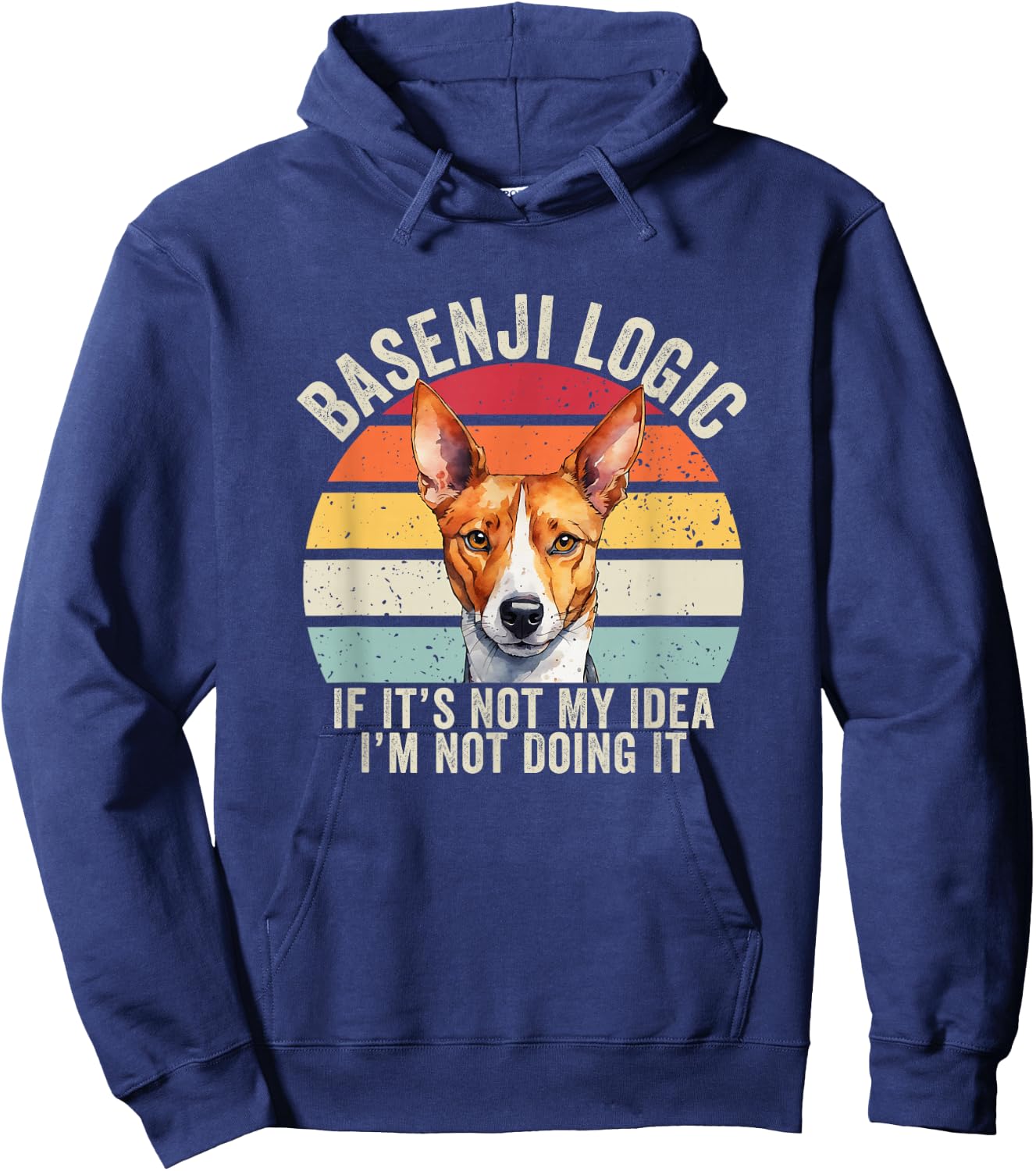 Basenji Logic, Basenji Dog, Funny Basenji Hoodie - Hoodie | Navy