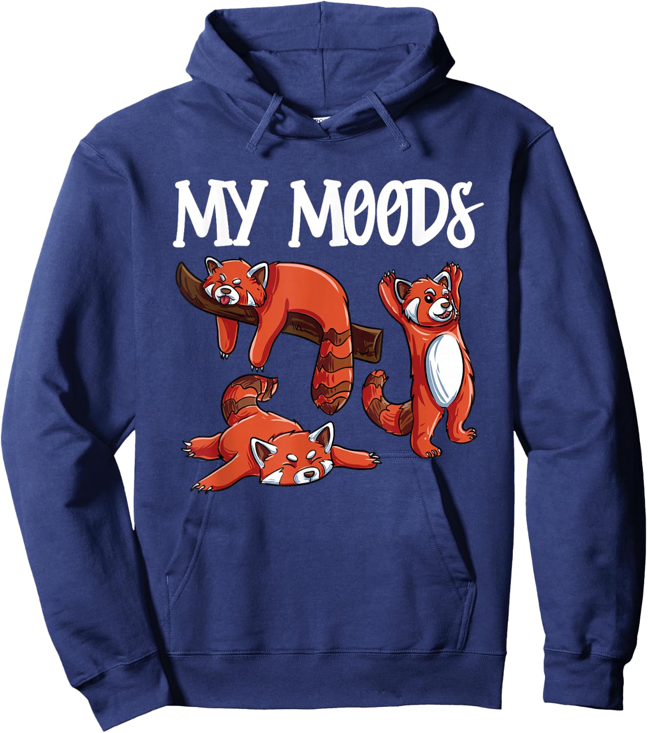 Funny Red Panda Design- Moody Red Panda Hoodie - Hoodie | Navy