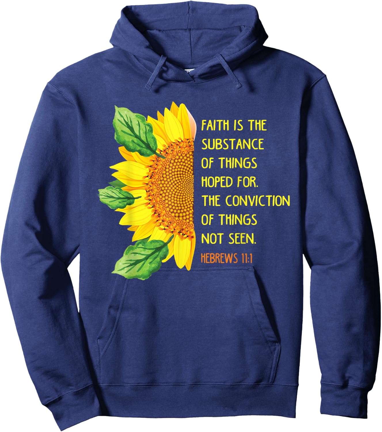 Hebrews 11:1 Christian Bible Verse Religious Hoodie - Hoodie | Navy
