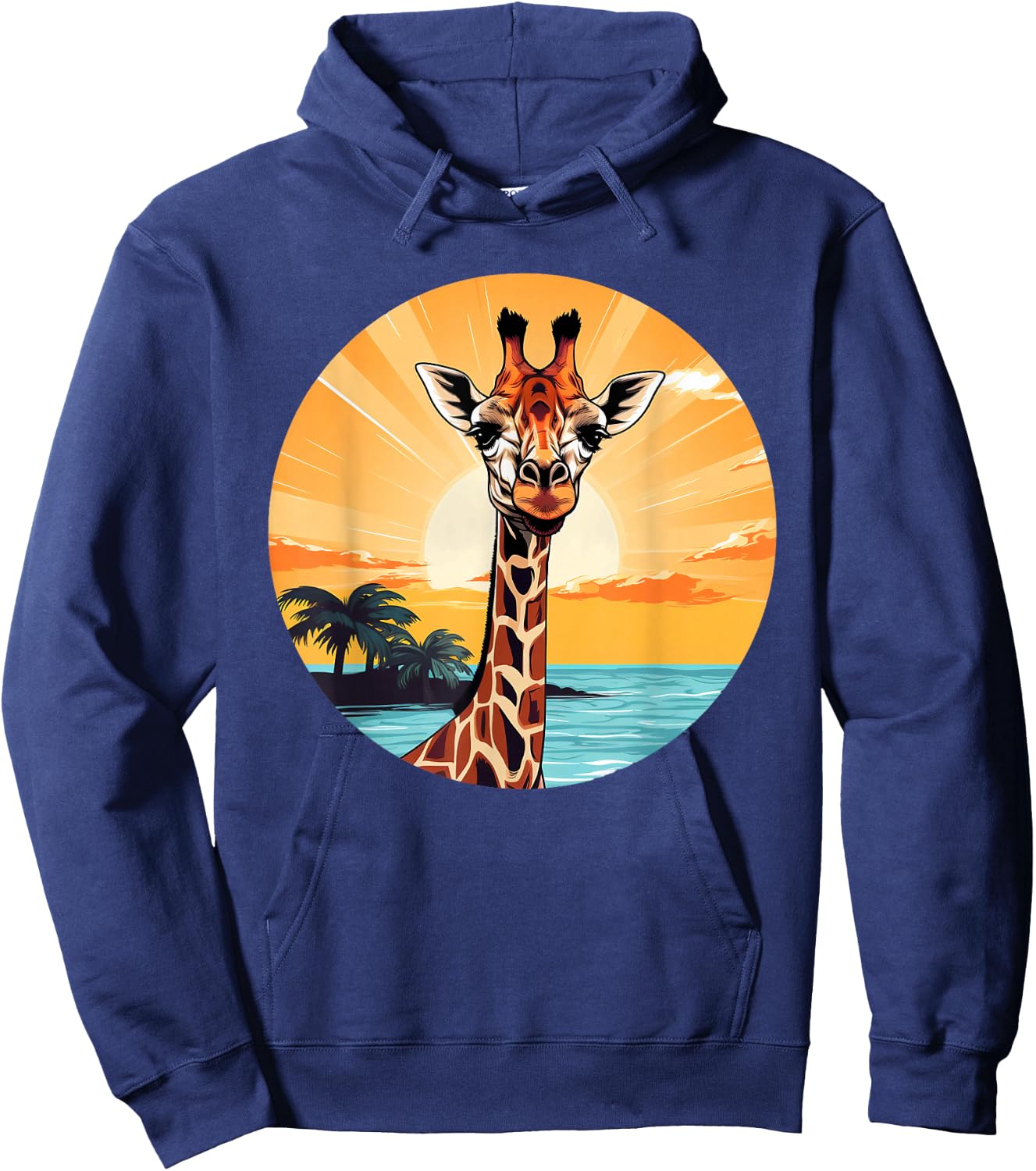 Colorful Giraffe I Kids Giraffe Hoodie - Hoodie | Navy