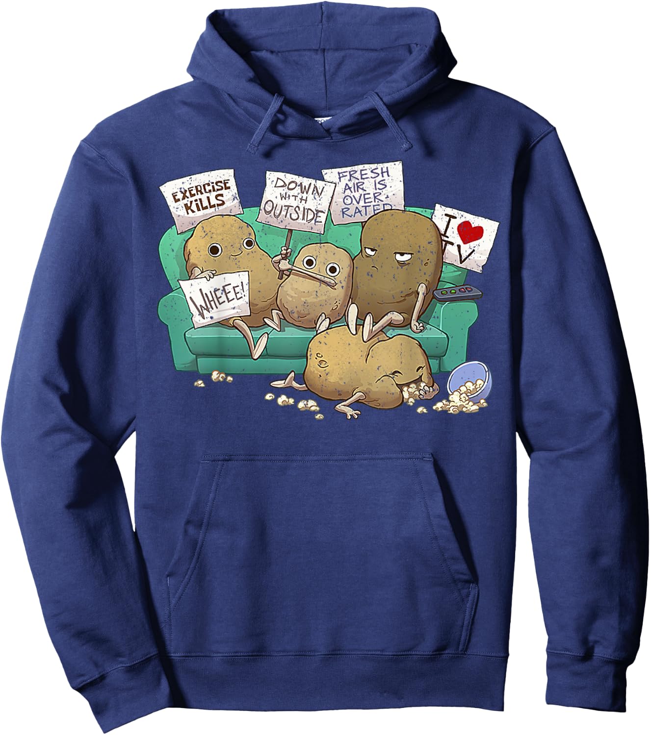 Vintage Couch Potato Club Hoodie - Hoodie | Navy