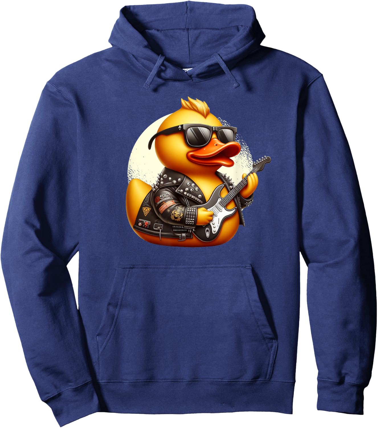 Rubber Duck Rockstar With Guitar Hoodie - Hoodie | Navy