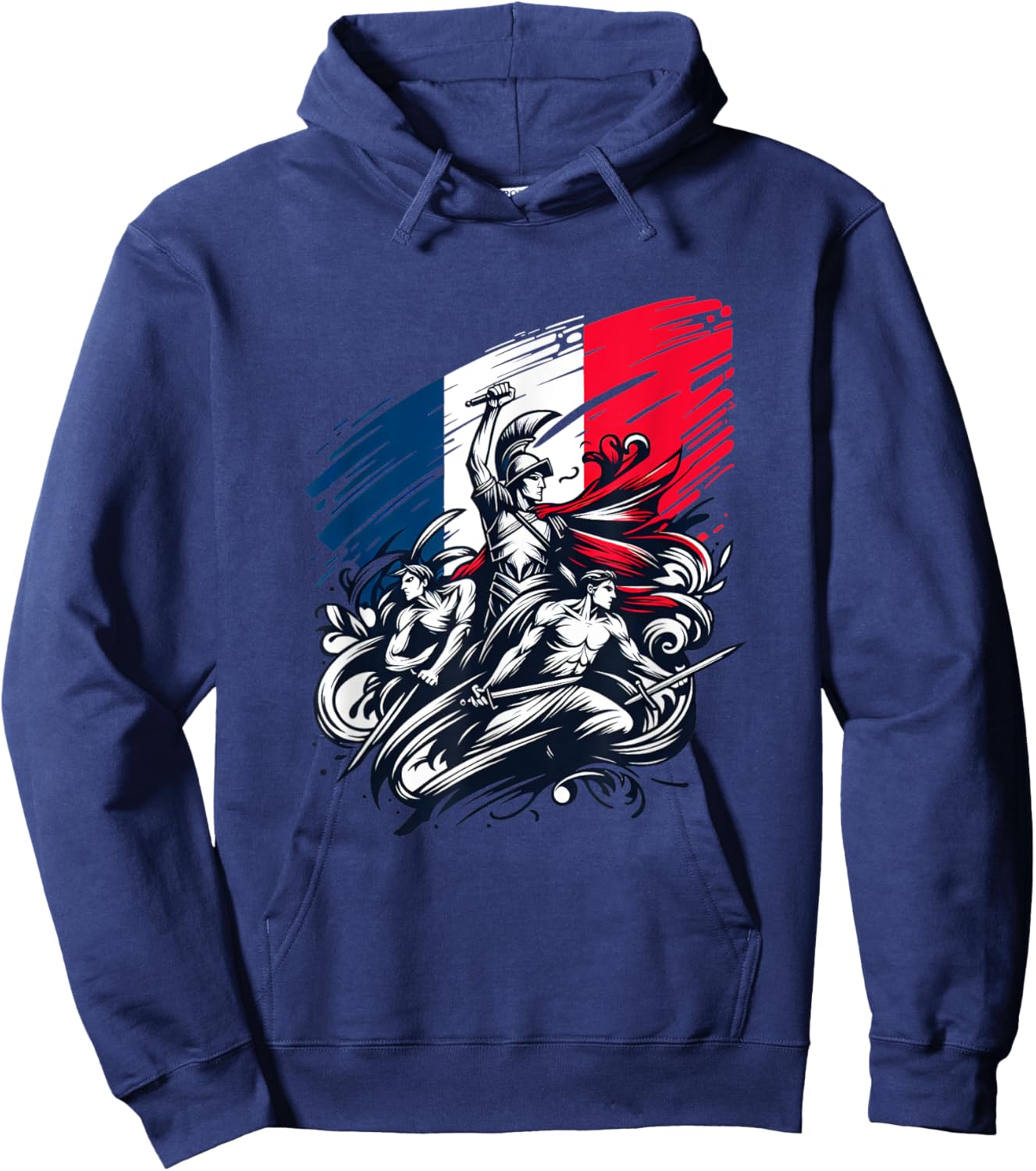 Vintage French Flag Banner Retro , Black, S Hoodie - Hoodie | Navy