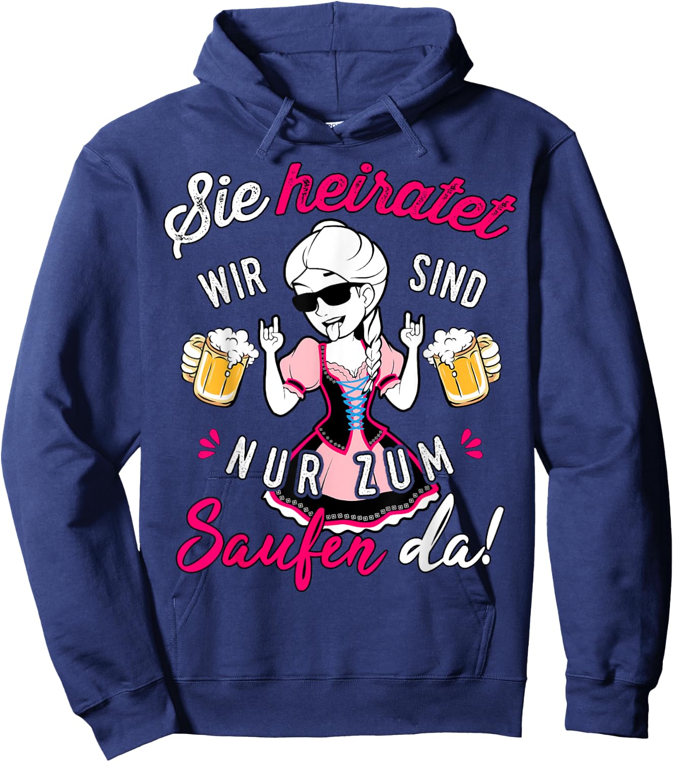 Team Bride Outfit JGA Women's Hen Night , black Hoodie - Hoodie | Navy