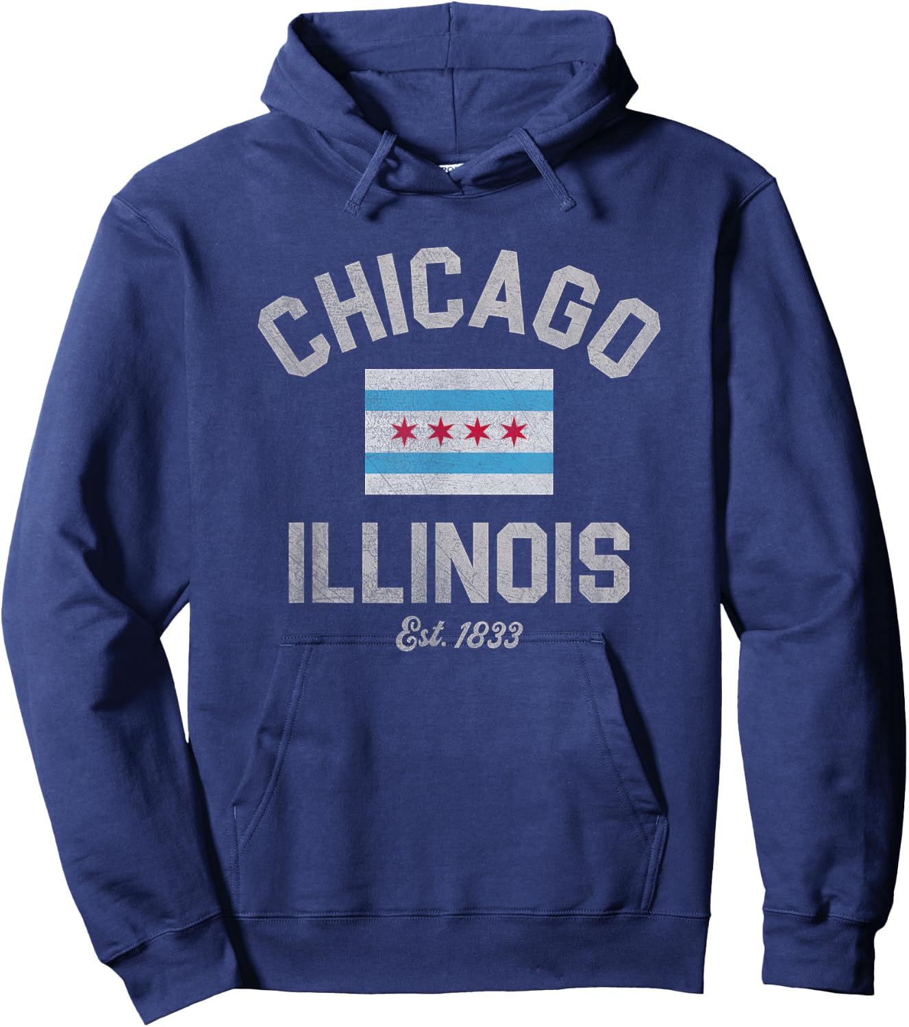 Vintage Chicago Illinois Est. 1833 Vintage Hoodie - Hoodie | Navy