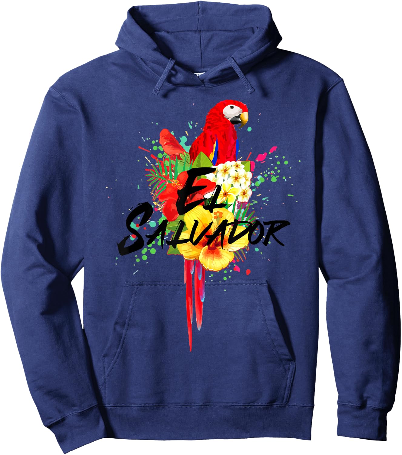 El Salvador Parrot Tropical Salvadoran Souvenir Hoodie - Hoodie | Navy