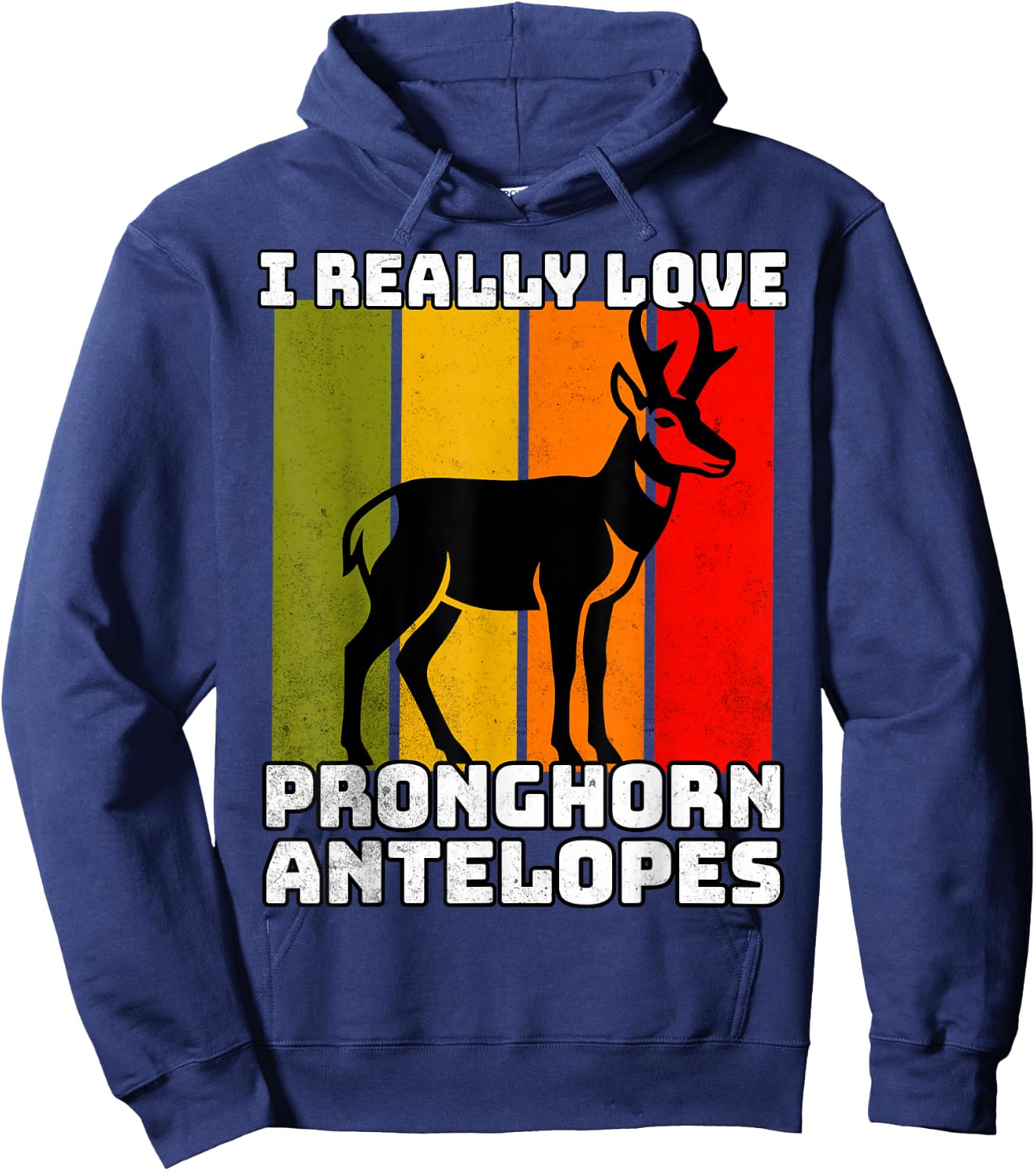 Pronghorn Antelope Retro Pronghorn Antelope Hoodie - Hoodie | Navy