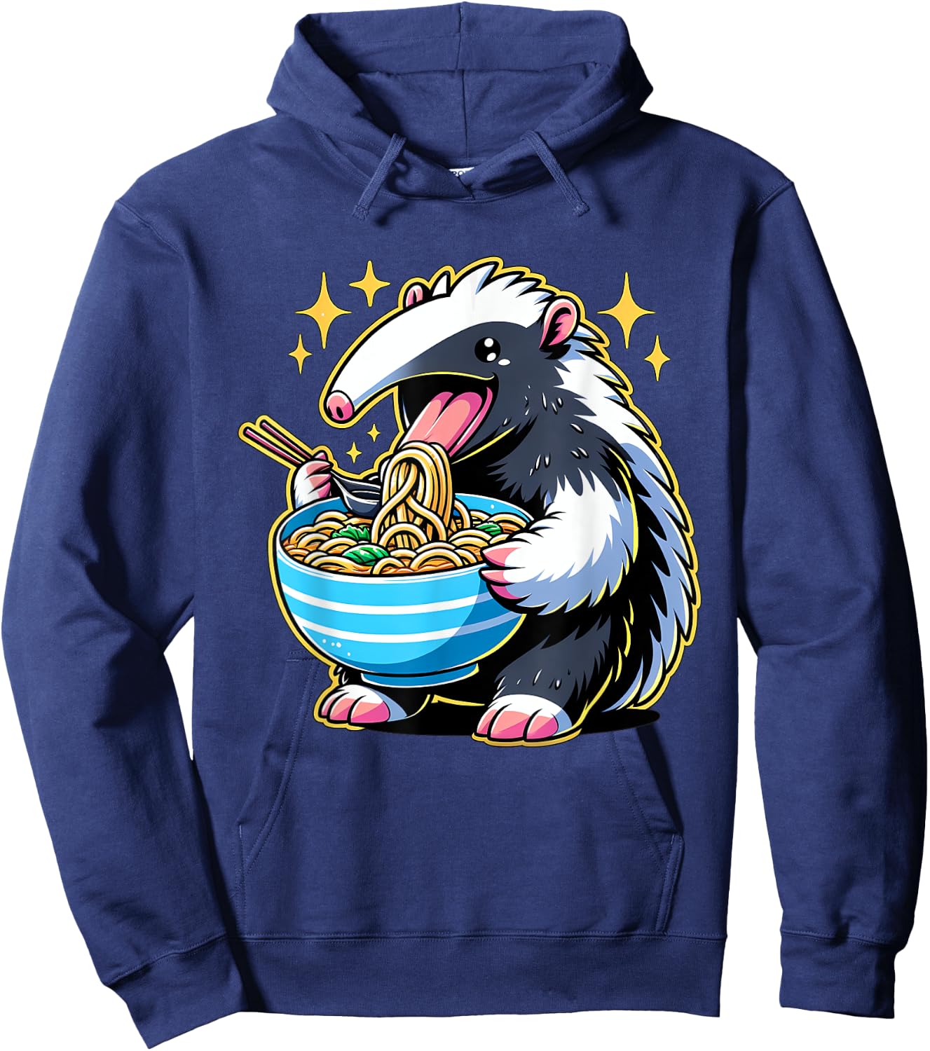 Kawaii Anime Anteater Ramen Hoodie - Hoodie | Navy