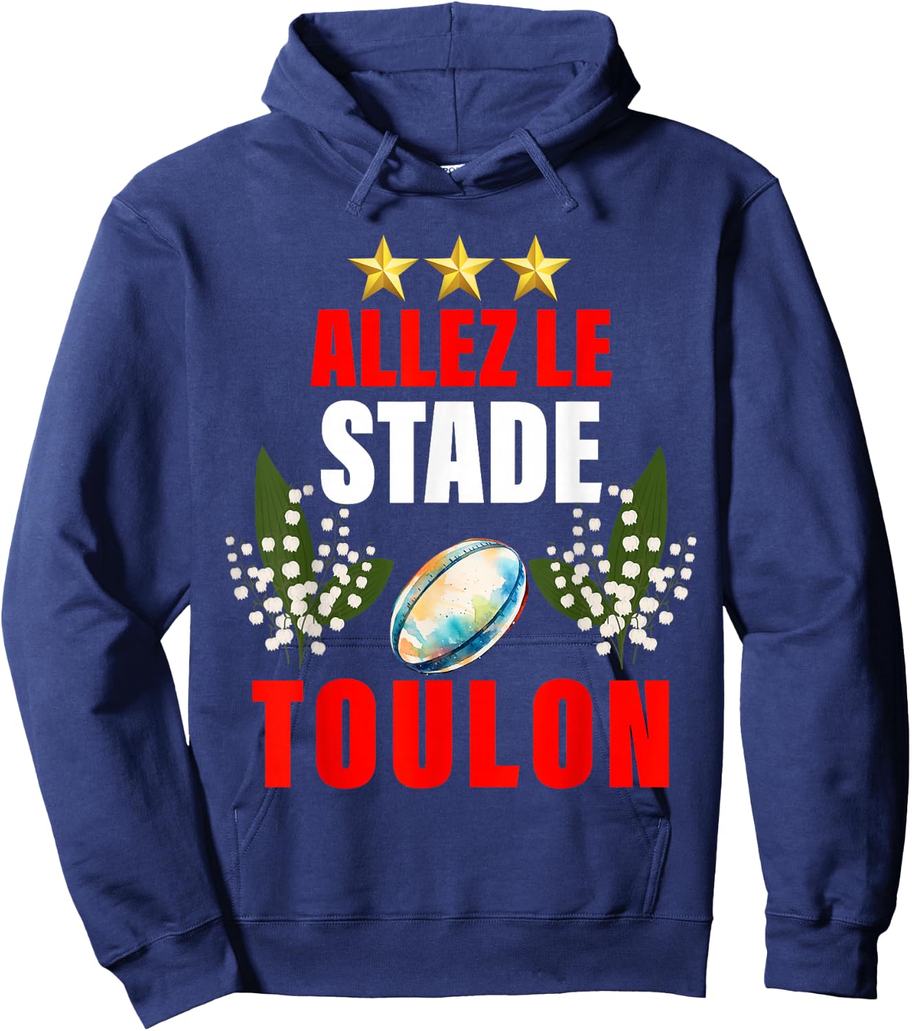 Rugby Toulon 3 Stars Oval Ball Supporter Hoodie - Hoodie | Navy