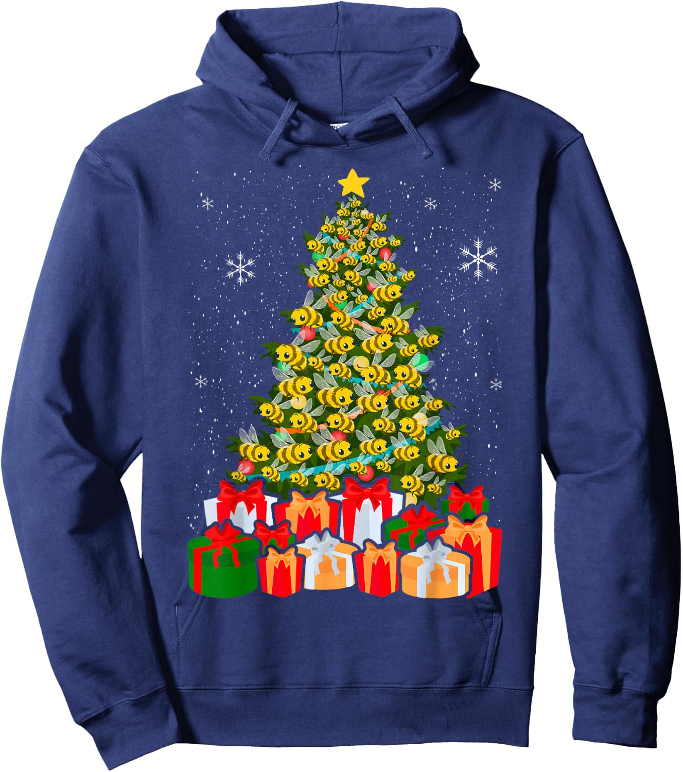 Bees Tree Christmas Sweater Xmas For Bees Lover Hoodie - Hoodie | Navy