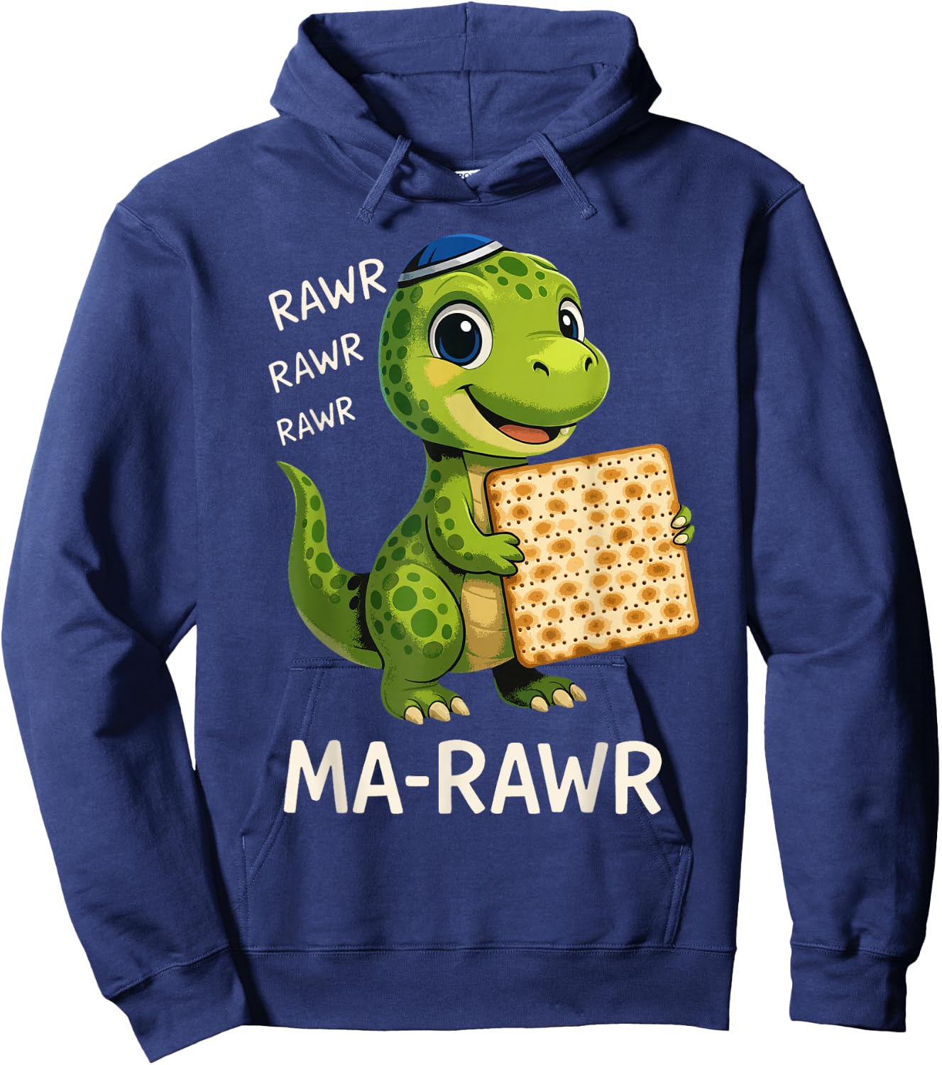 Ma-Rawr Dinosaur Funny Passover Maror Pun Hoodie - Hoodie | Navy