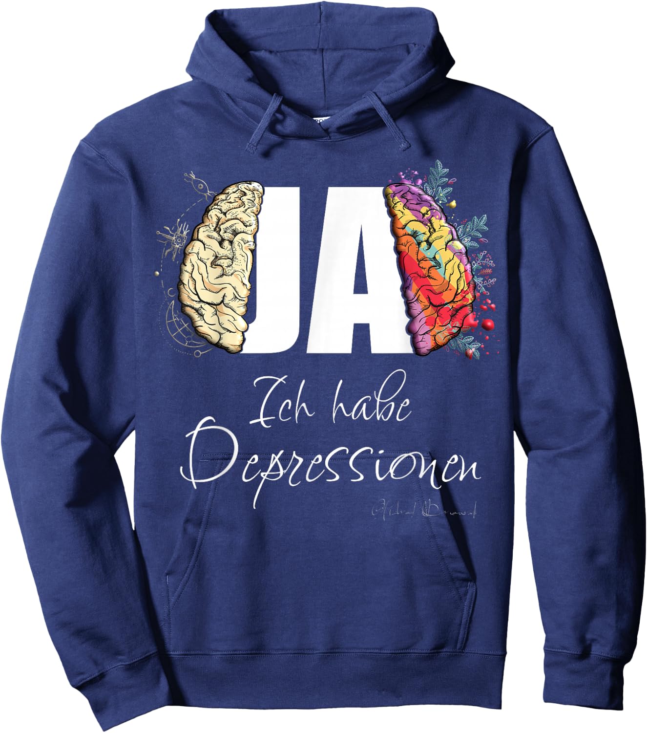 Ja ich habe Depressions Funny , black Hoodie - Hoodie | Navy