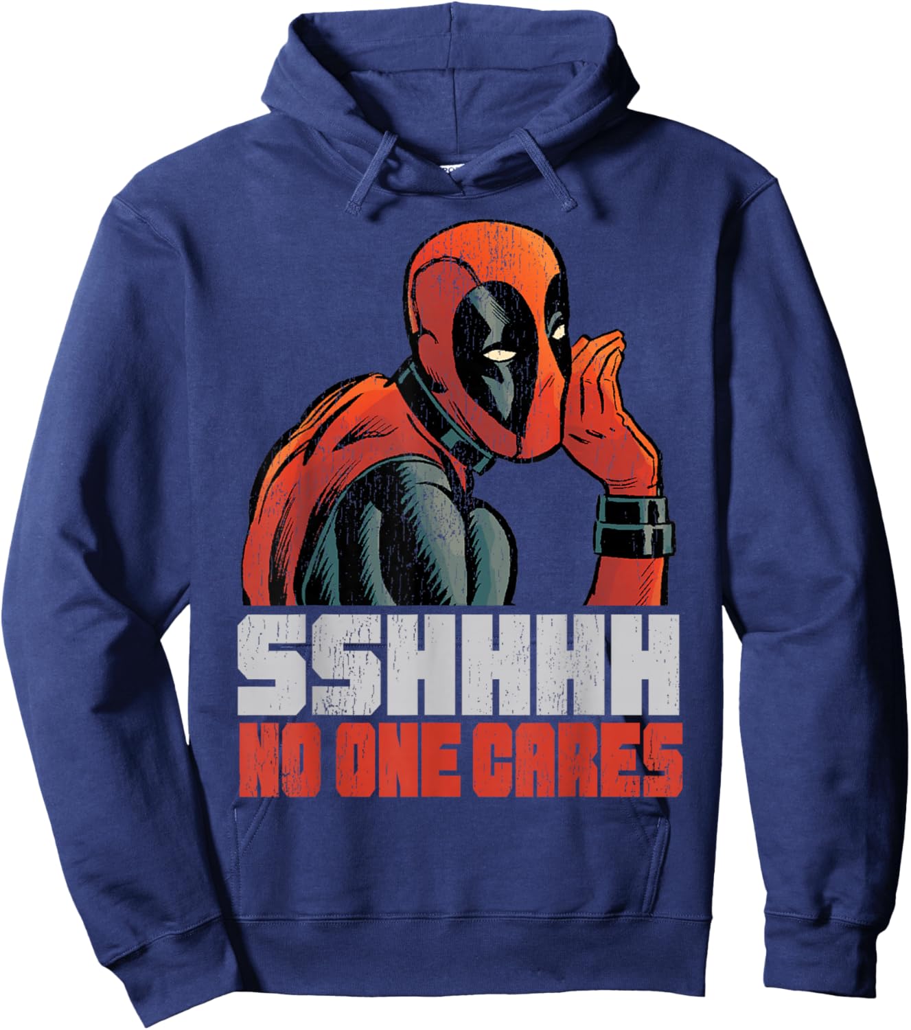 Marvel Deadpool SSHHHH No One Cares Whisper Hoodie - Hoodie | Navy