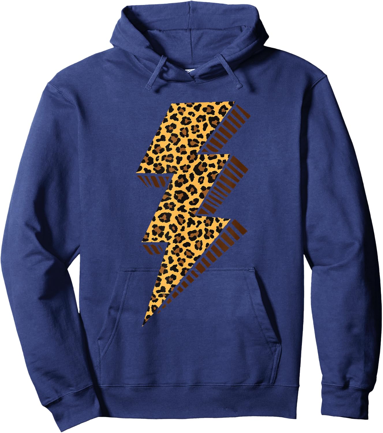 Cheetah Thunder Bolt Leopard Lightning Bolt Hoodie - Hoodie | Navy