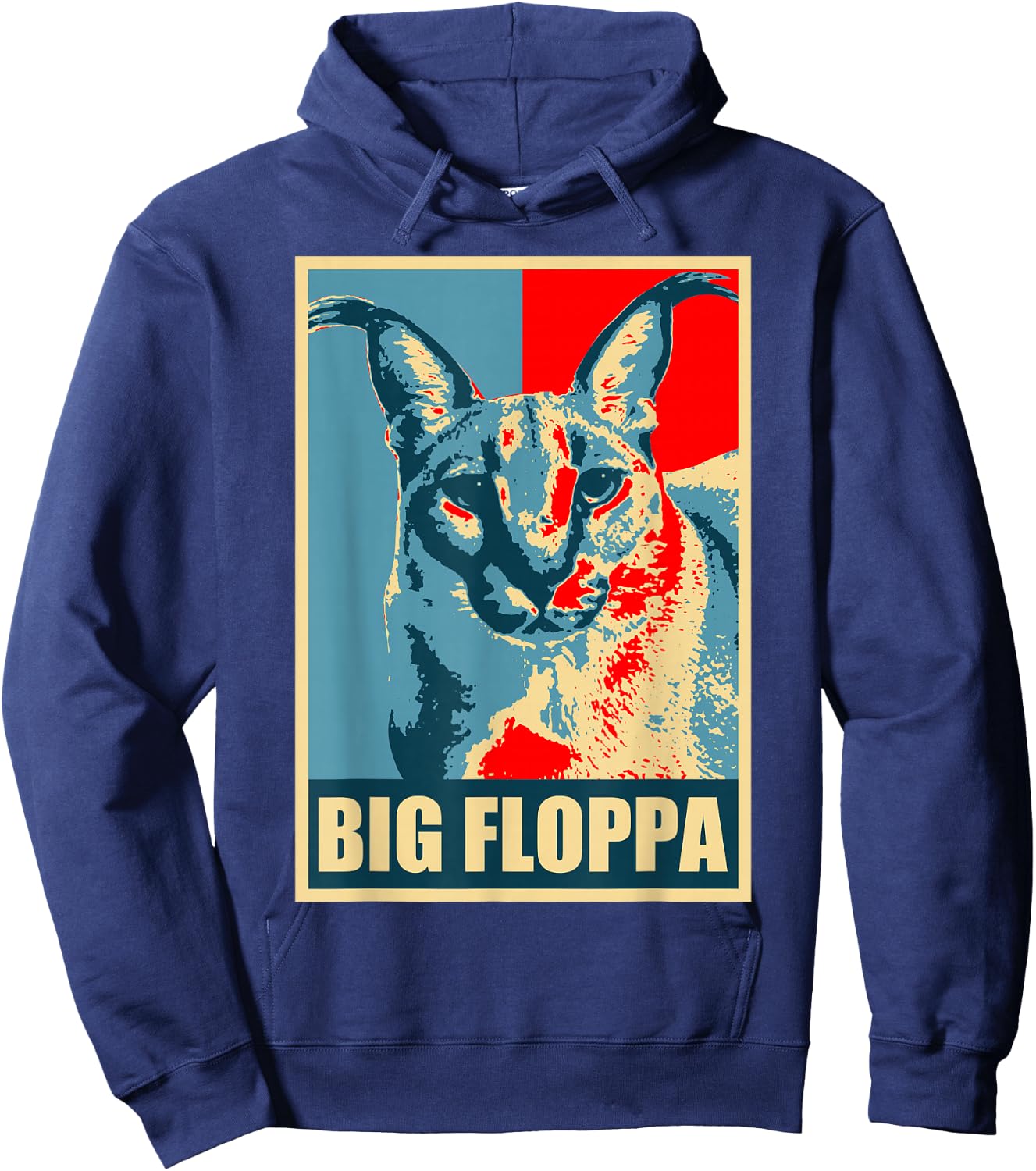 Big Floppa Caracal Katzen-Meme Hoodie - Hoodie | Navy