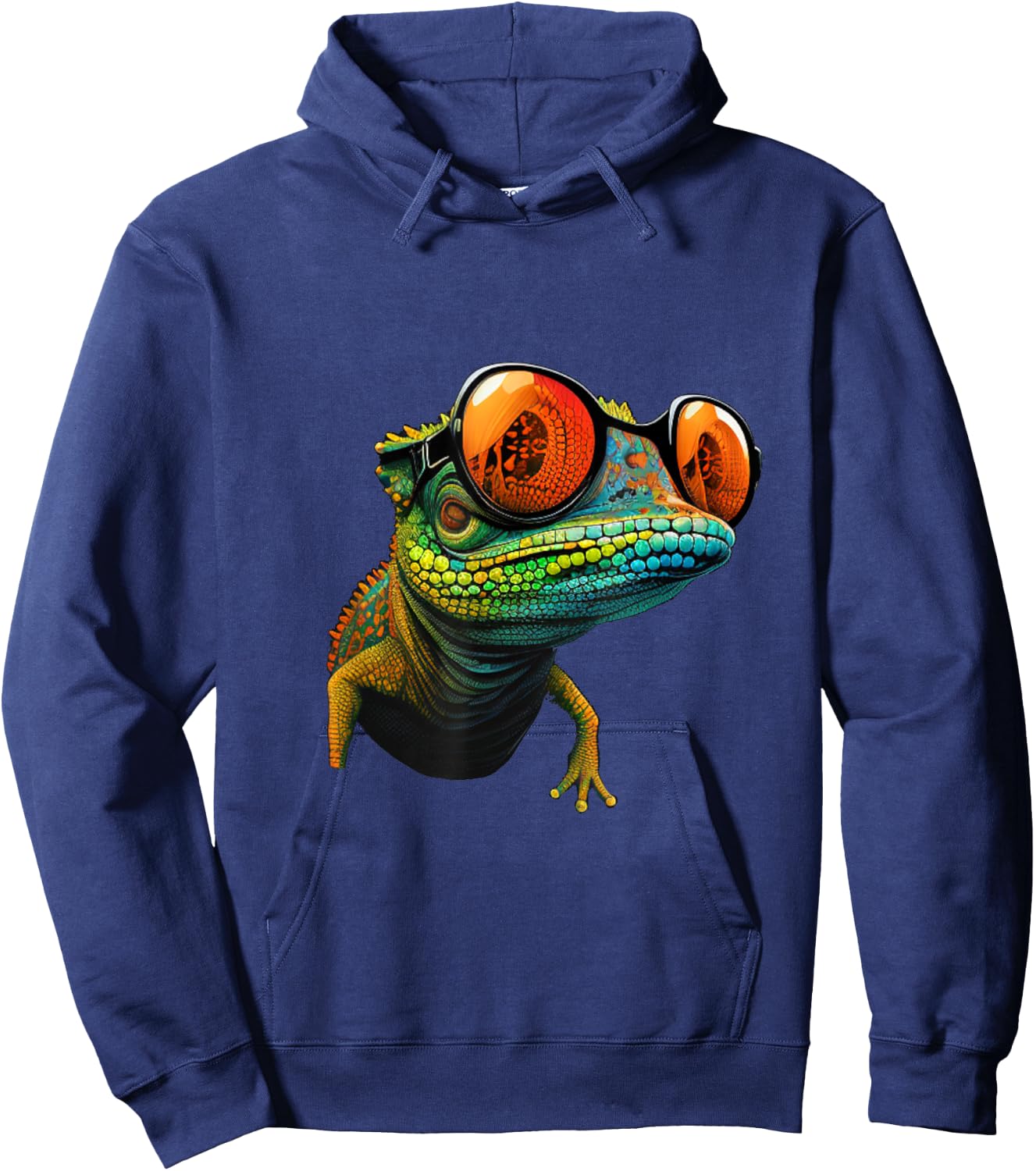 Funny smart looking Lizard with Glasses Hoodie - Hoodie | Navy