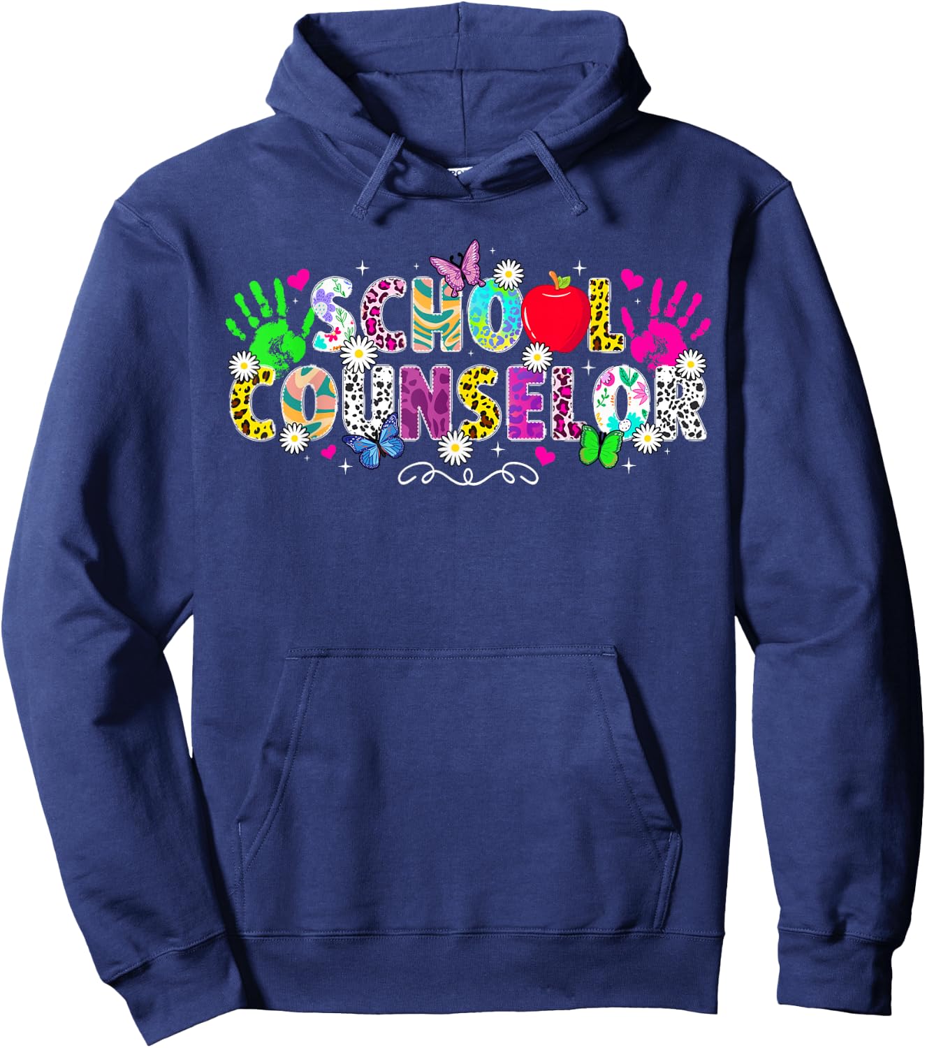 School Counselor Week School Counseling Leopard Hoodie - Hoodie | Navy
