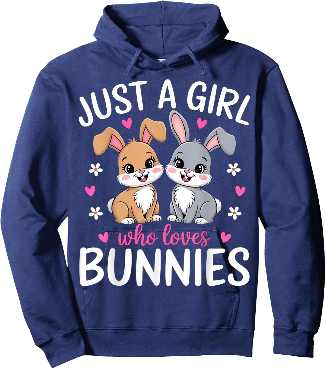 Just a Girl Who Loves Bunnies Rabbit Hoodie - Hoodie | Navy